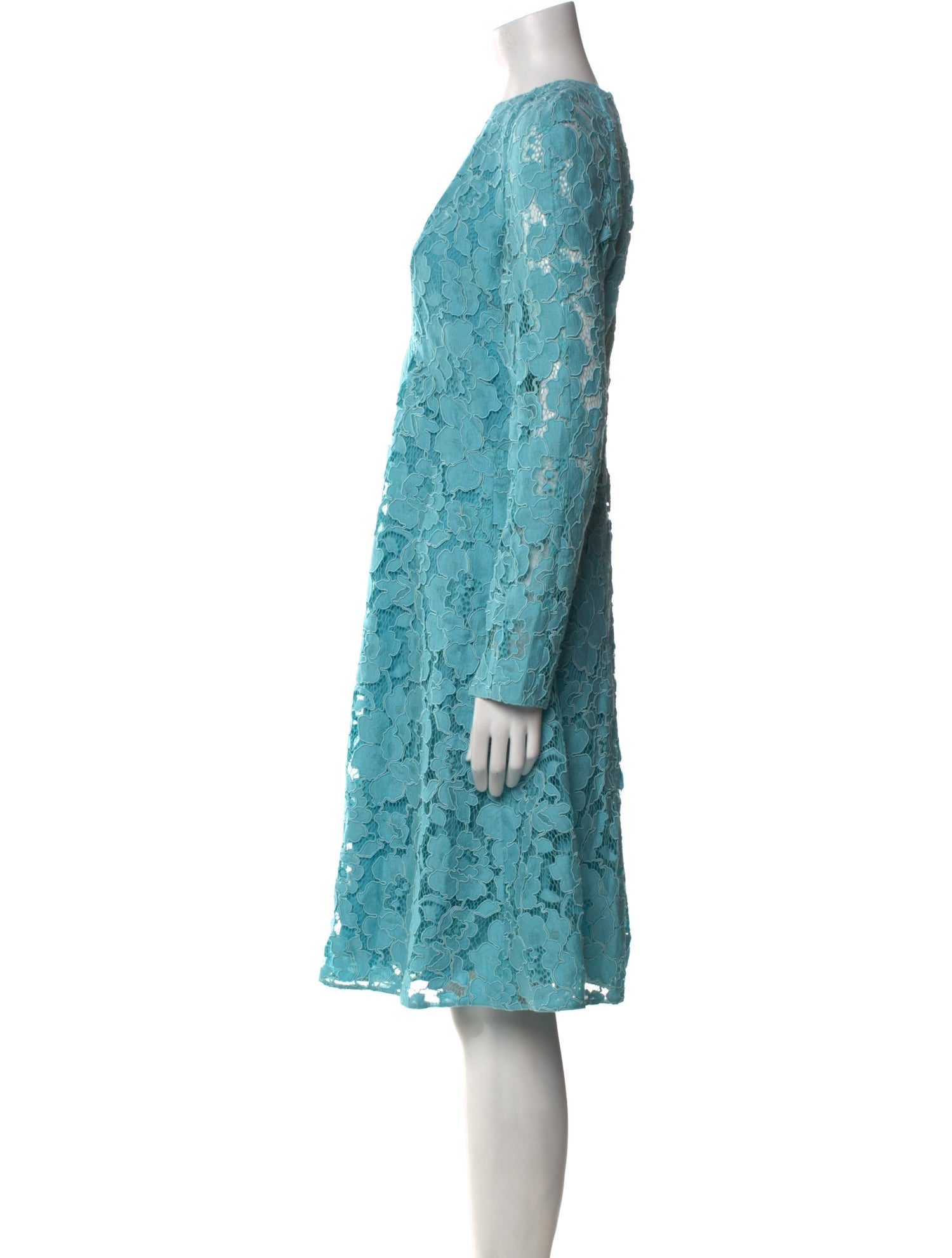 Oscar de la Renta Lace Pattern Knee-Length Dress