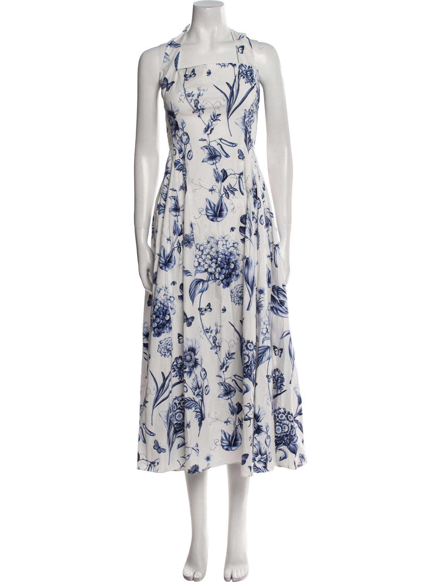 Oscar de la Renta Floral Print Long Dress