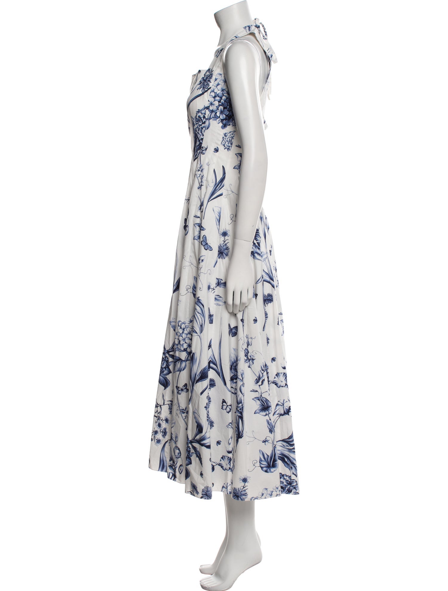 Oscar de la Renta Floral Print Long Dress