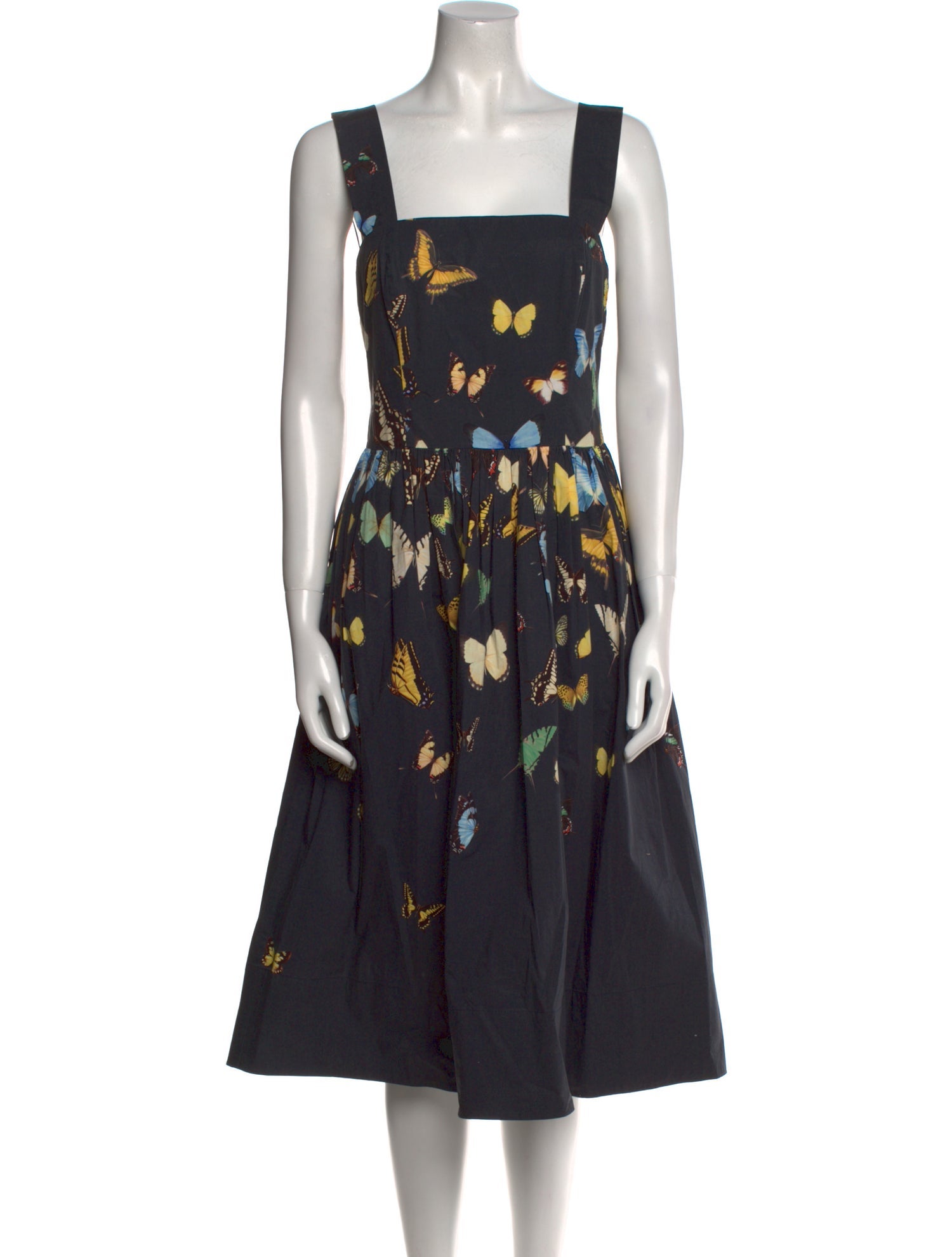 Oscar de la Renta Printed Midi Length Dress