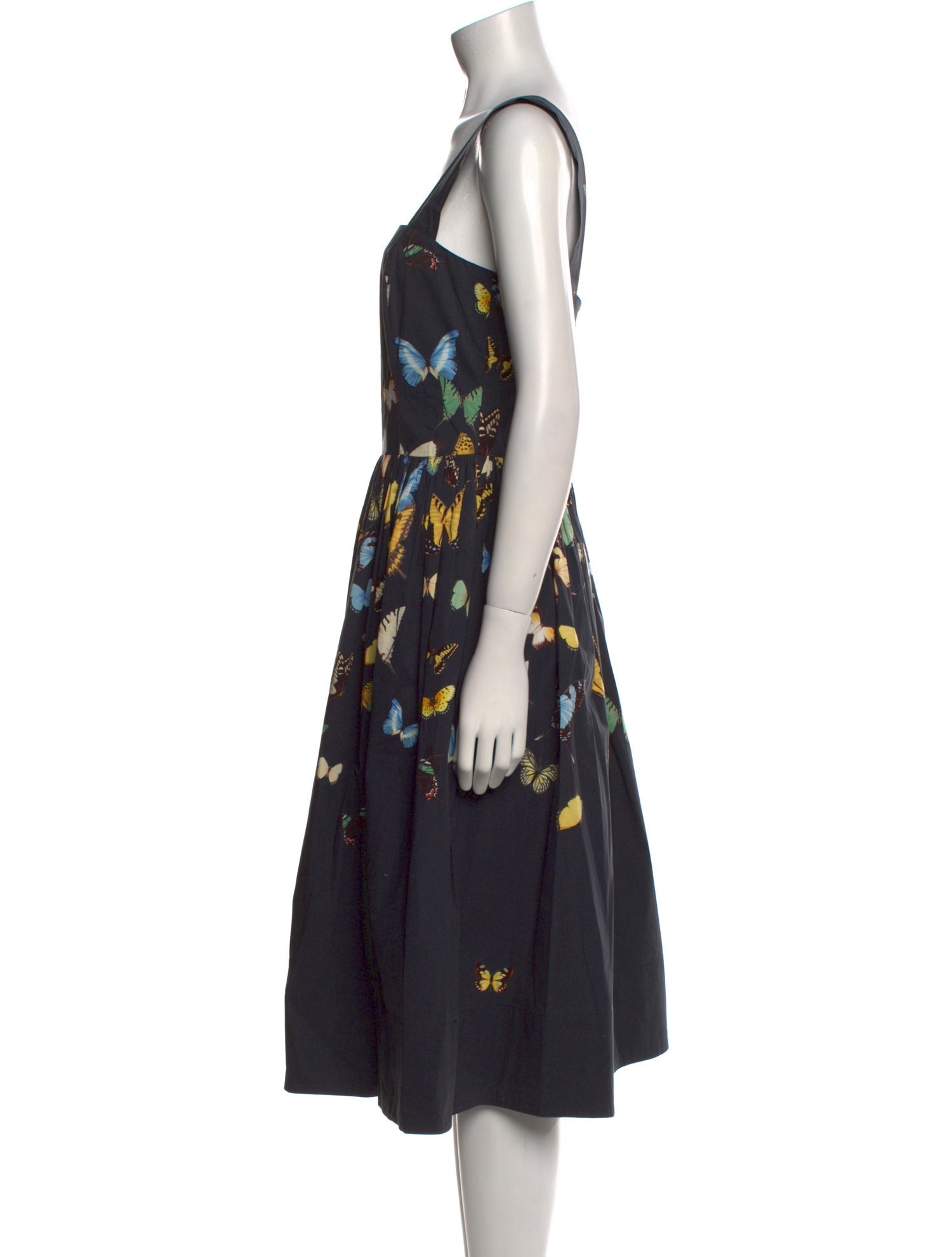 Oscar de la Renta Printed Midi Length Dress
