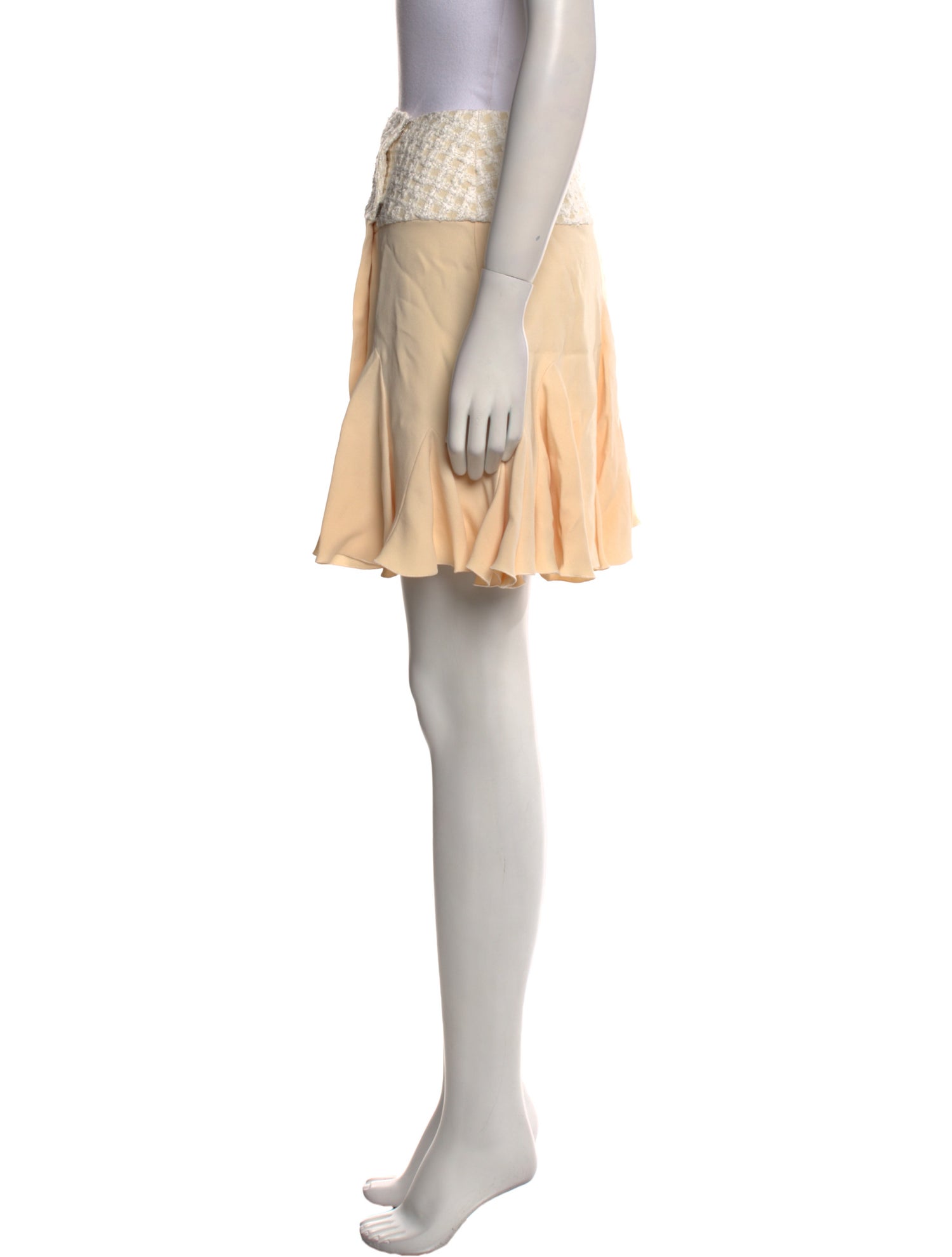 Oscar de la Renta Pleated Accents Mini Skirt