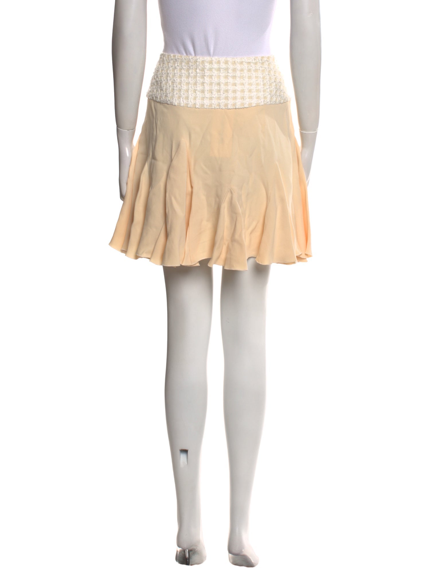 Oscar de la Renta Pleated Accents Mini Skirt