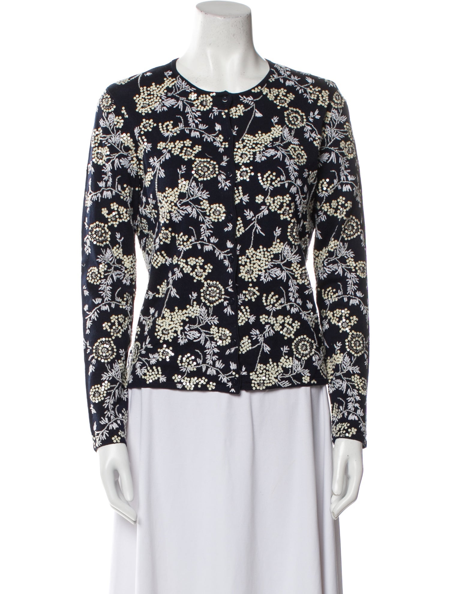 Oscar de la Renta Floral Print Evening Jacket