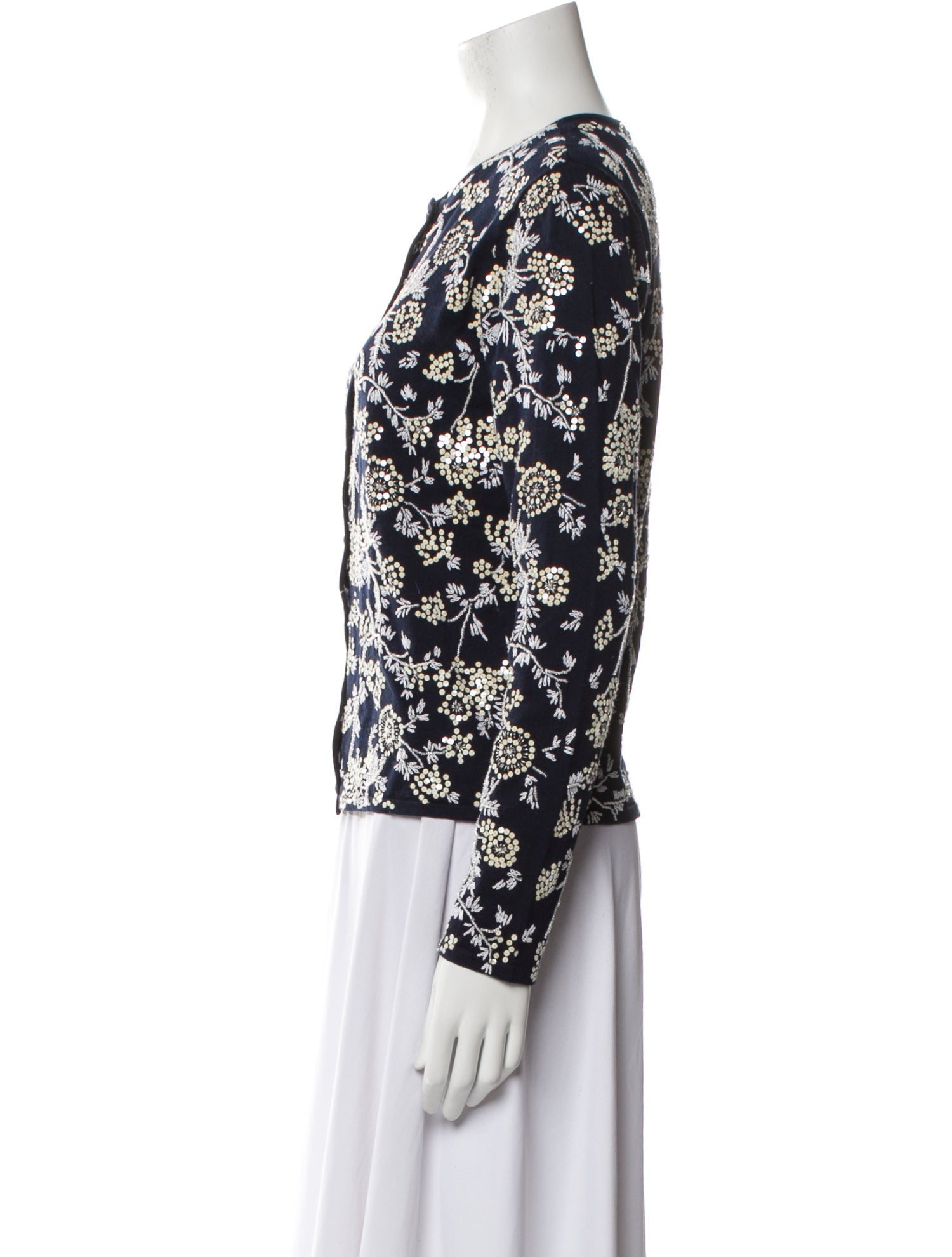 Oscar de la Renta Floral Print Evening Jacket