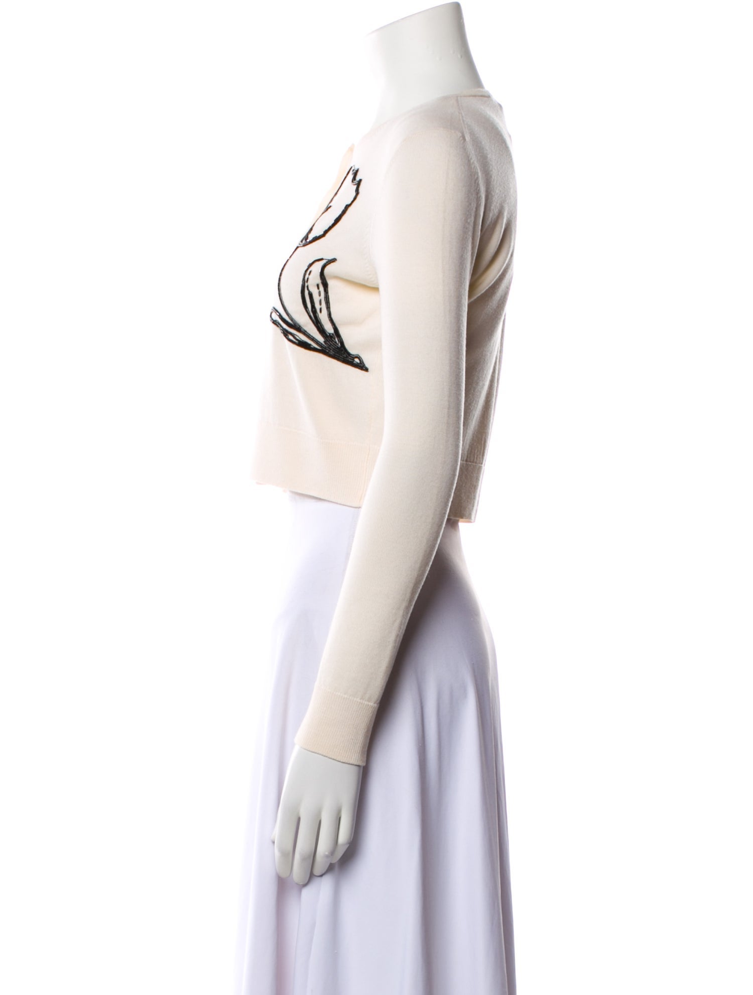 Oscar de la Renta Virgin Wool Graphic Print Sweater