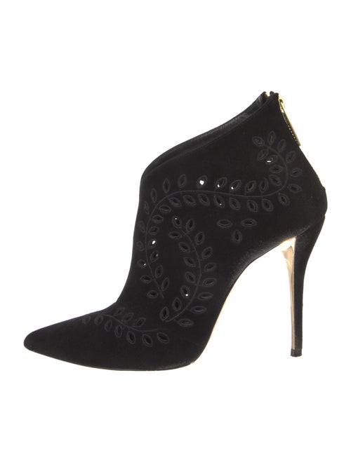 Oscar de la Renta Suede Patterned Boots