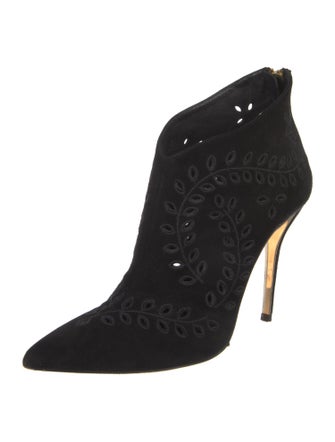 Oscar de la Renta Suede Patterned Boots