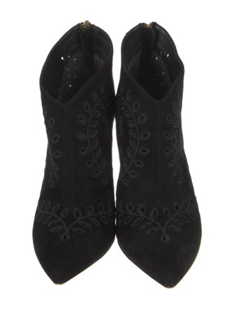 Oscar de la Renta Suede Patterned Boots