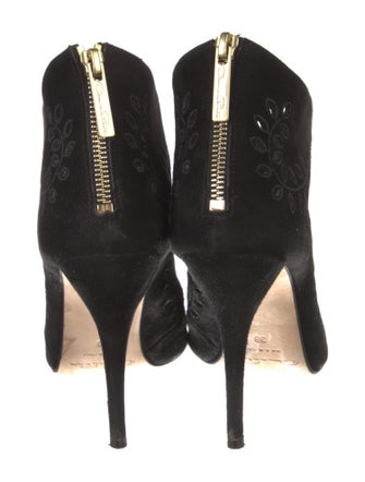 Oscar de la Renta Suede Patterned Boots