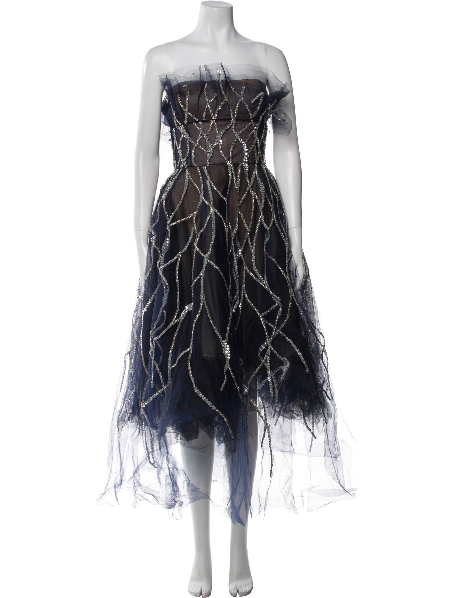 Oscar de la Renta Silk Midi Length Dress