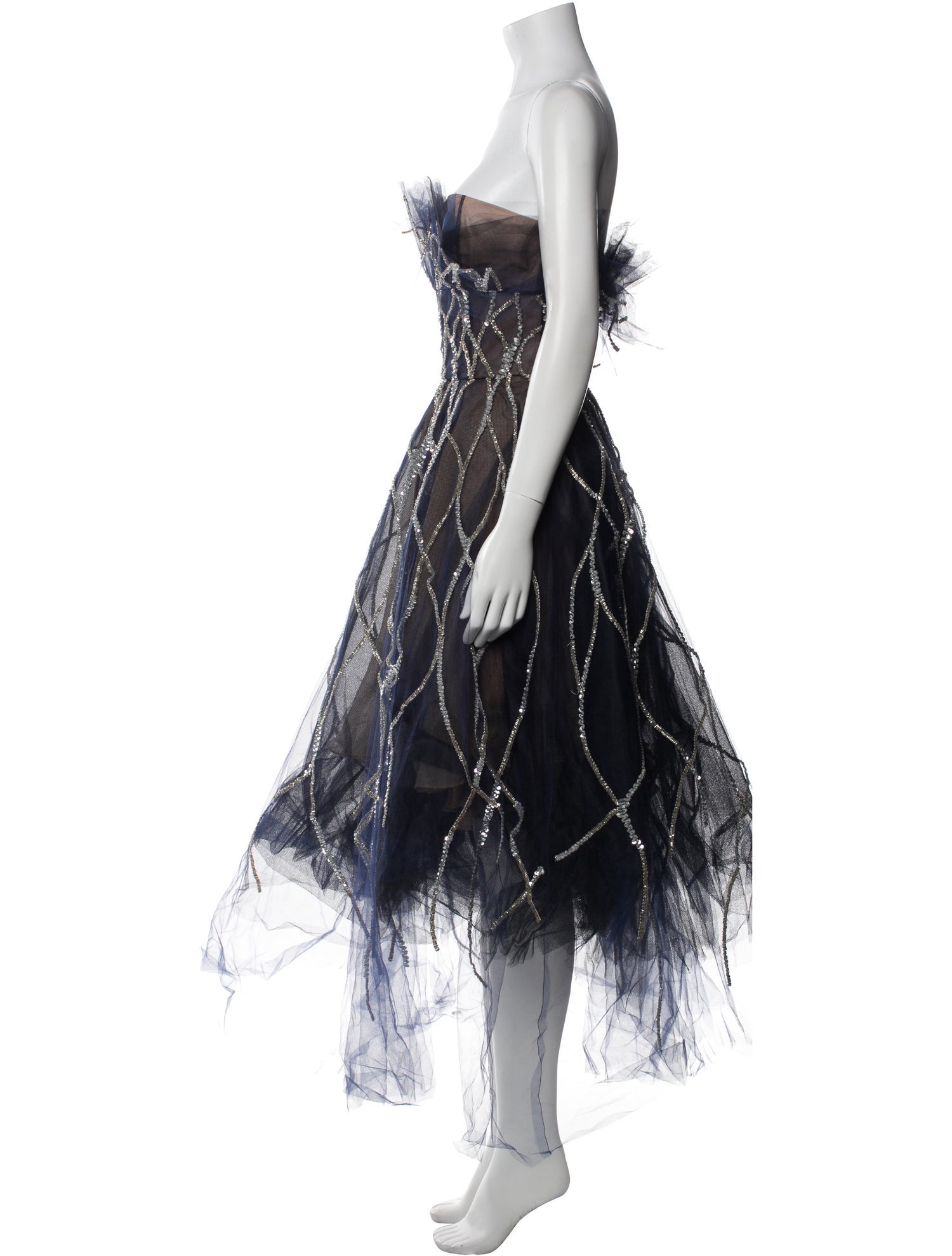 Oscar de la Renta Silk Midi Length Dress