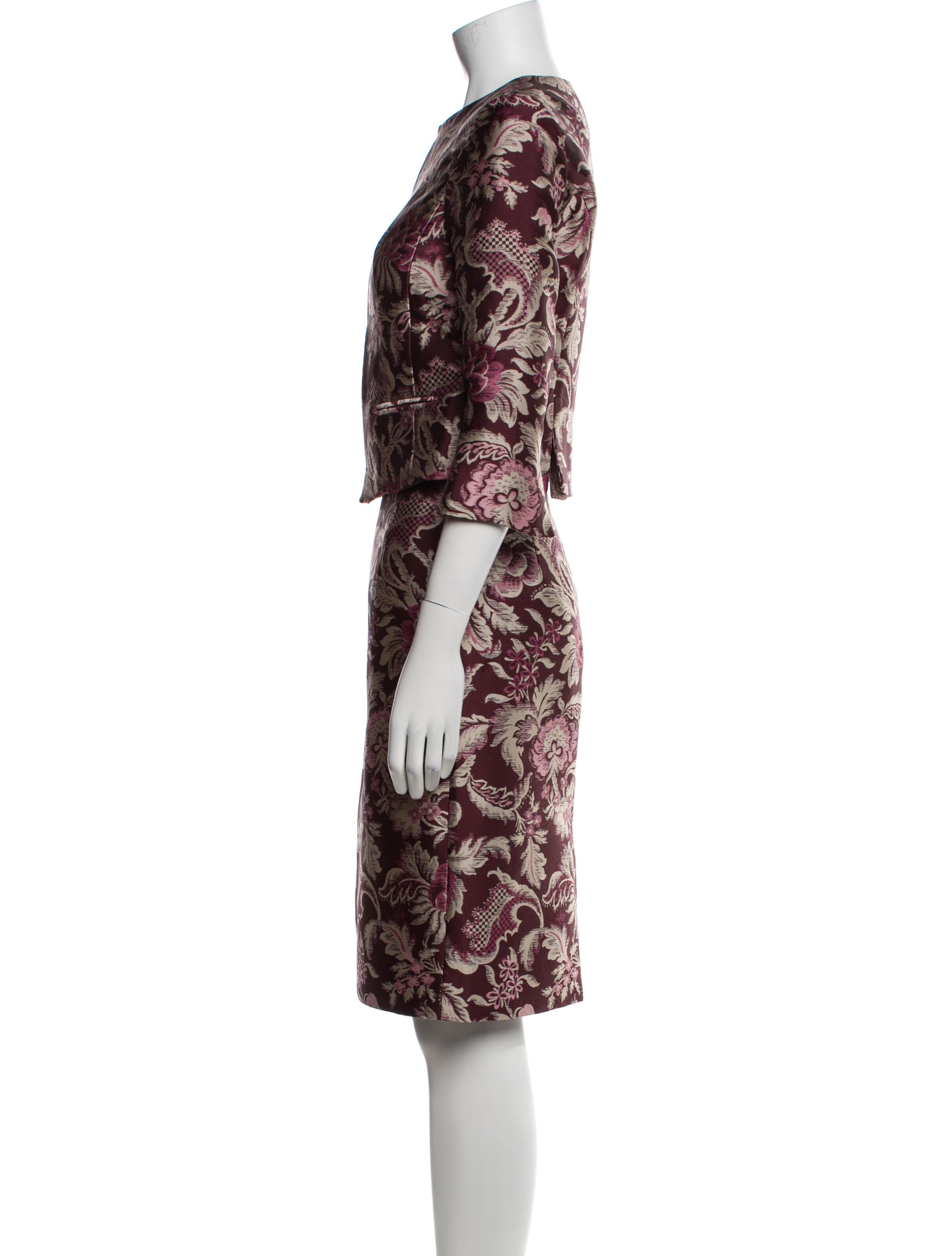 Oscar de la Renta Printed Skirt Suit