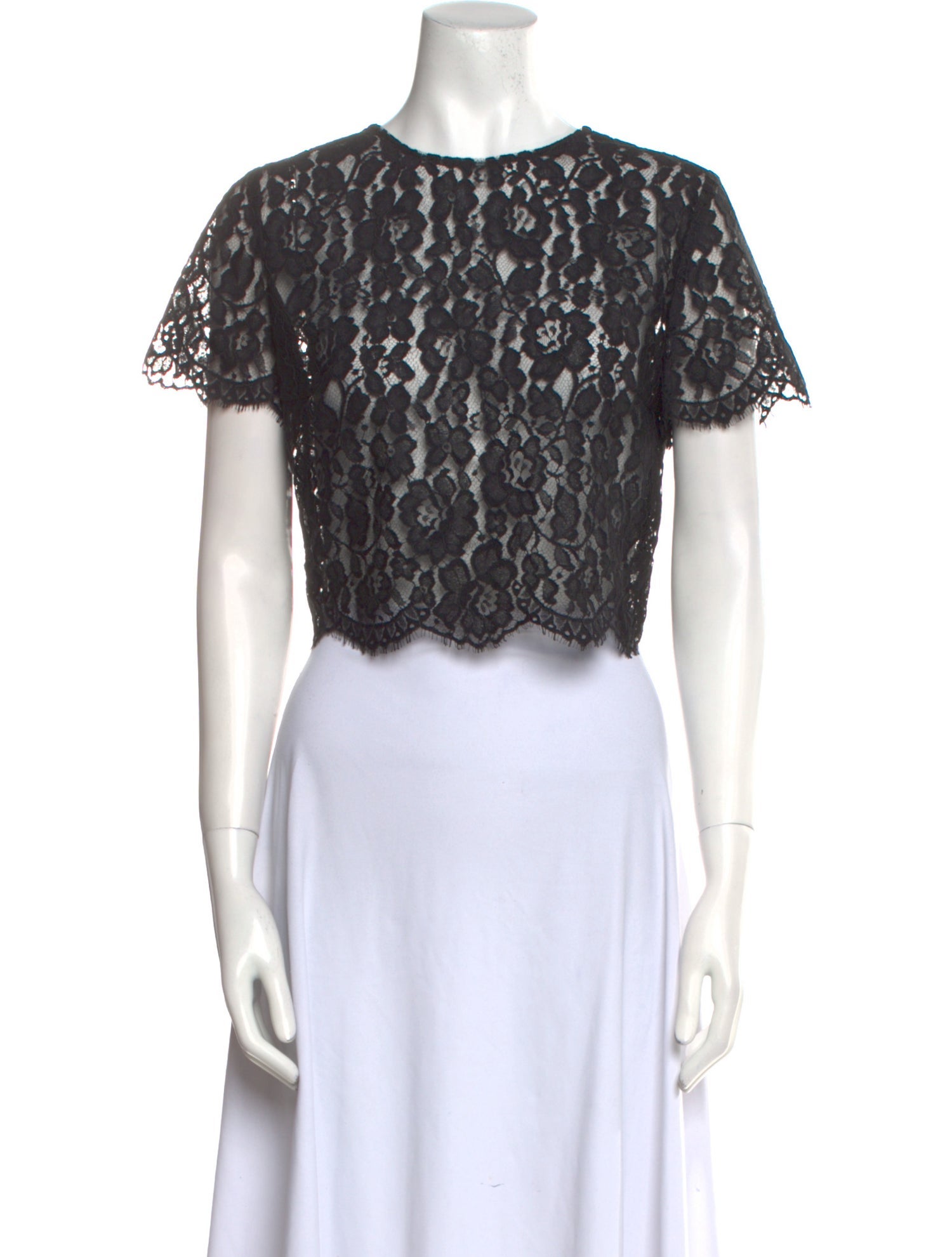 Oscar de la Renta Nylon Lace Pattern Crop Top w/ Tags