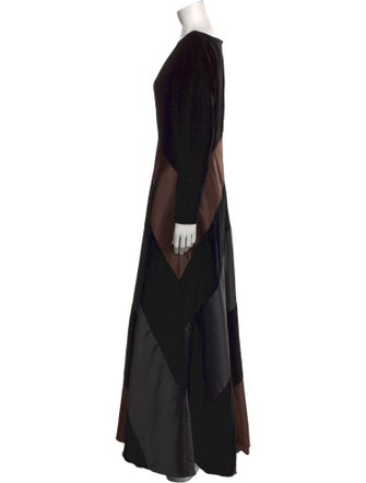 Oscar de la Renta V-Neck Long Dress