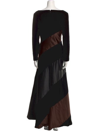 Oscar de la Renta V-Neck Long Dress