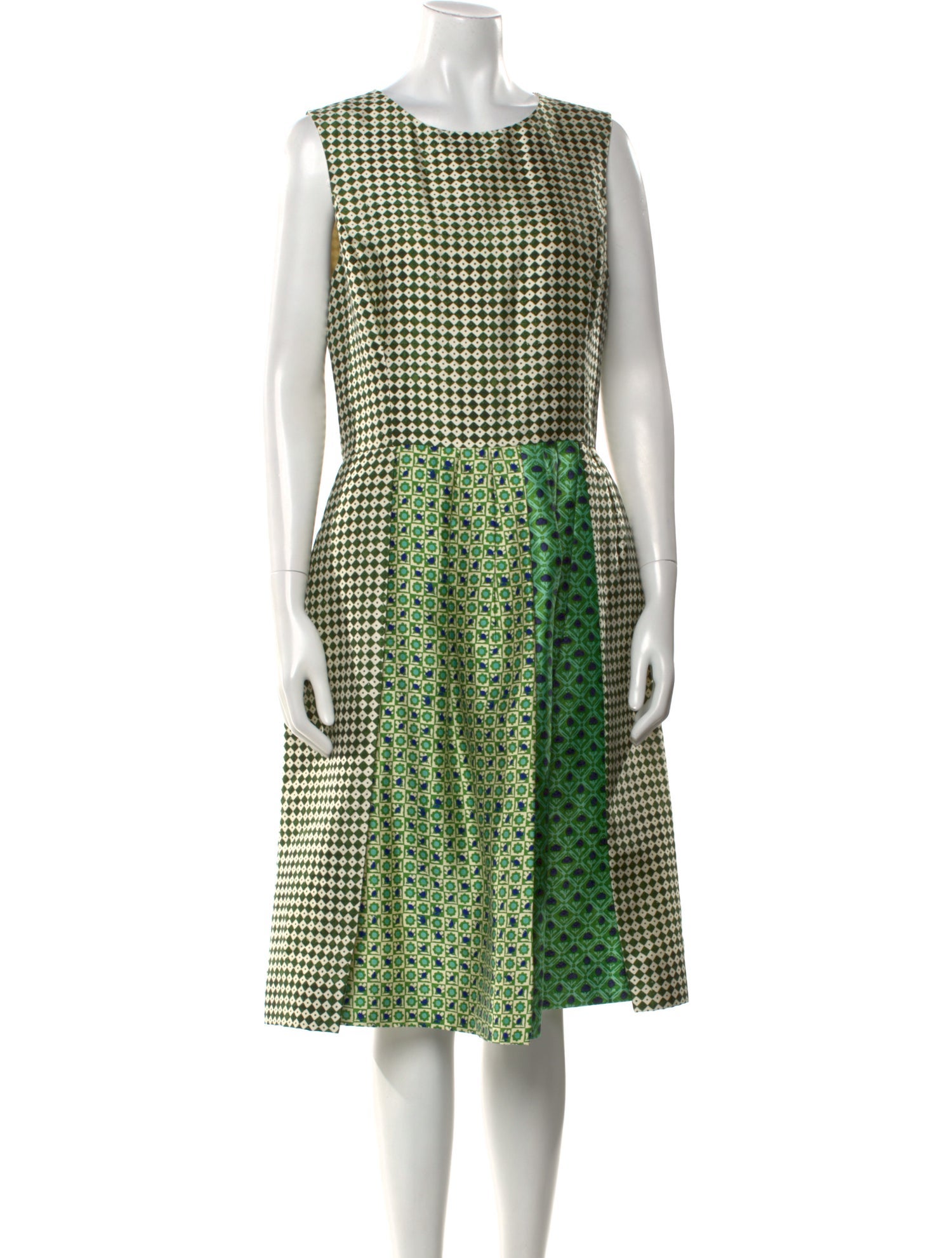 Oscar de la Renta Printed Midi Length Dress