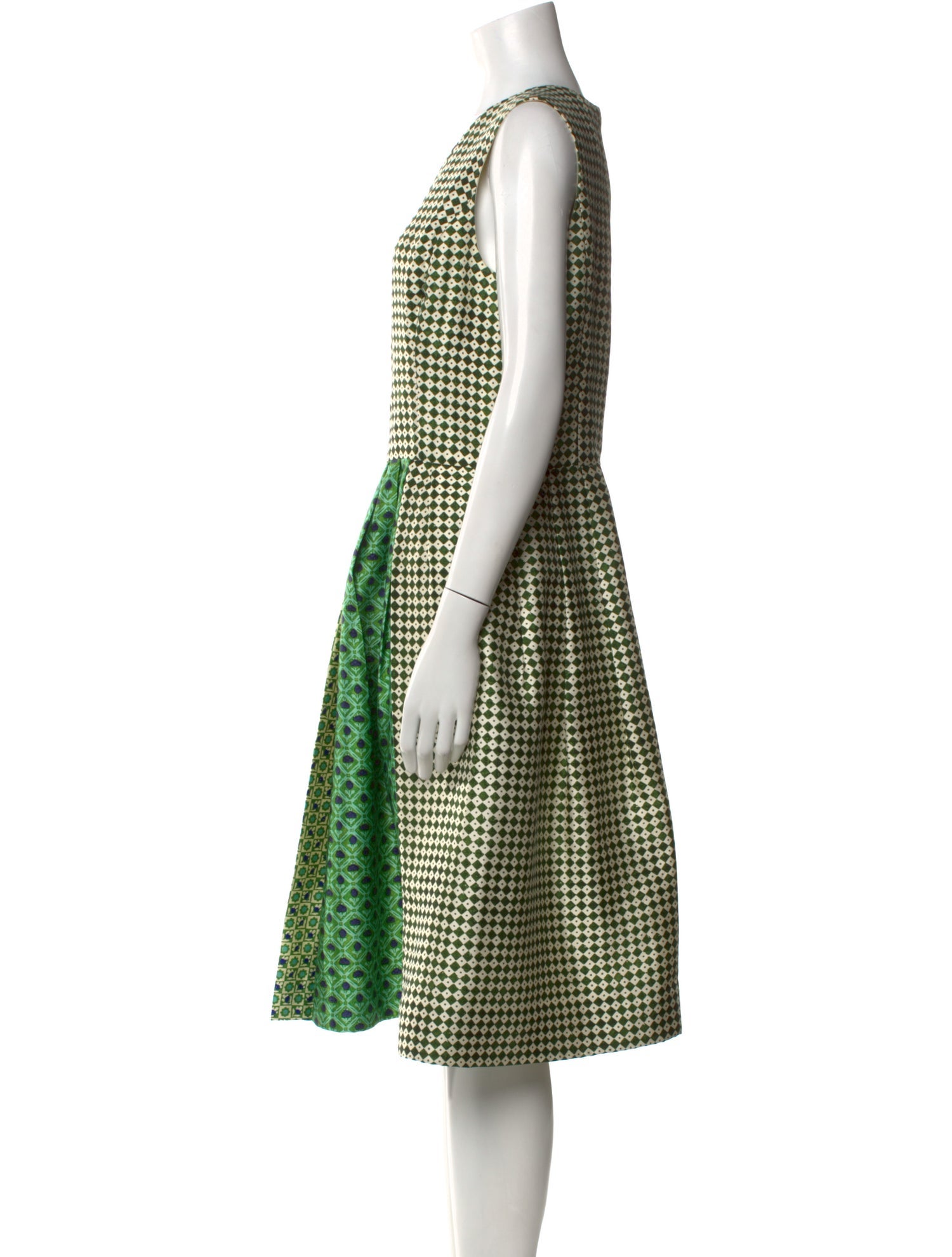 Oscar de la Renta Printed Midi Length Dress