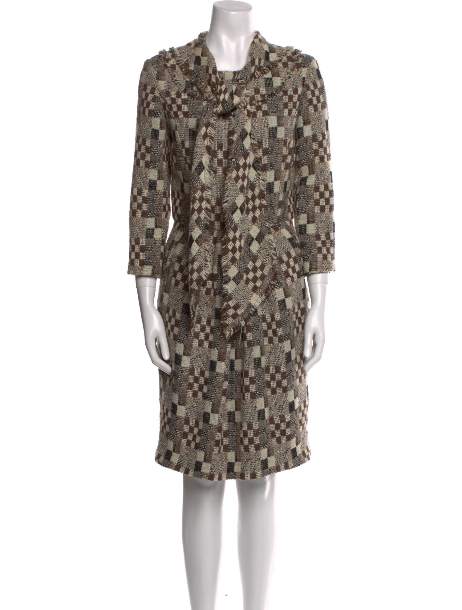 Oscar de la Renta Tweed Knee-Length Dress