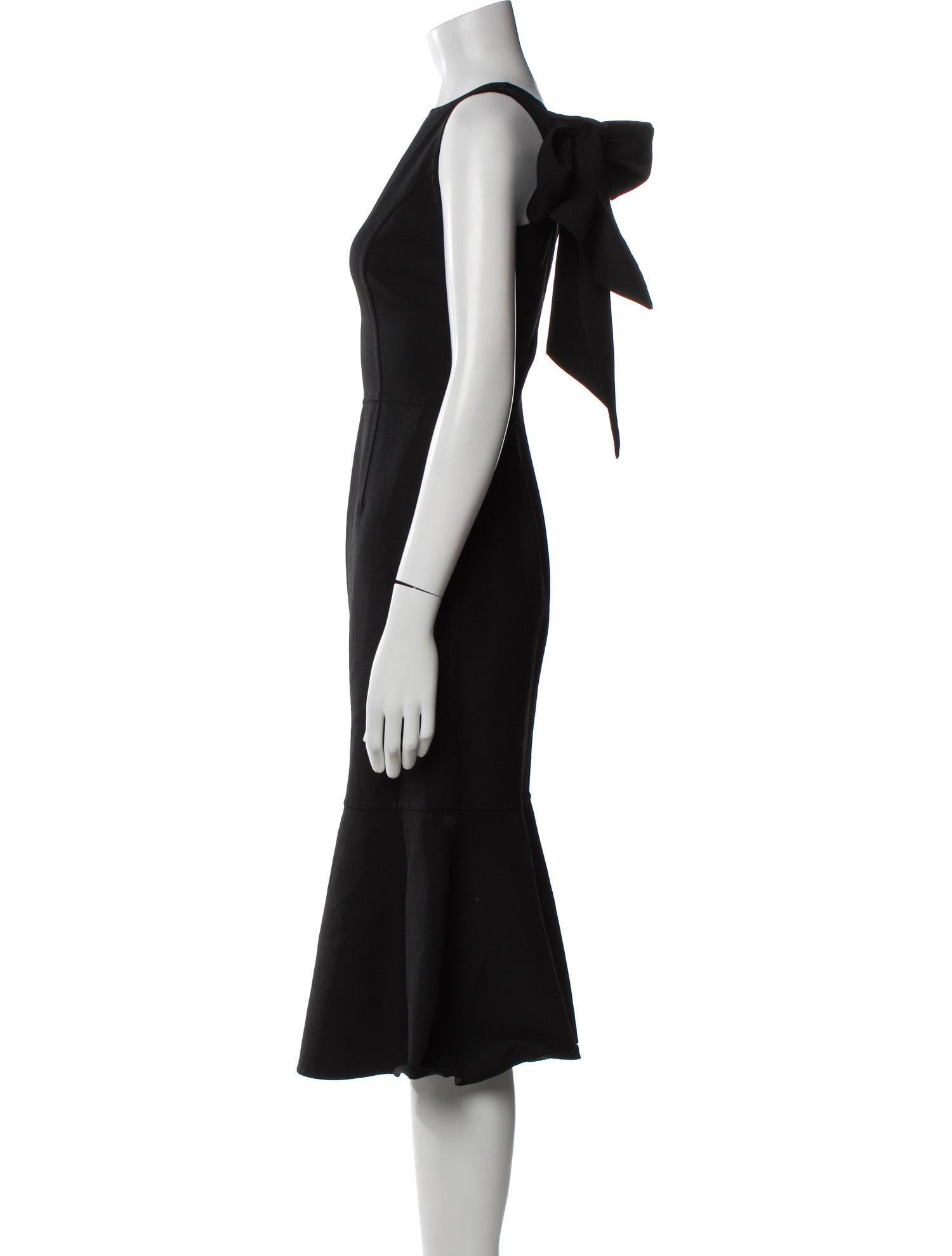 Oscar de la Renta Virgin Wool Midi Length Dress