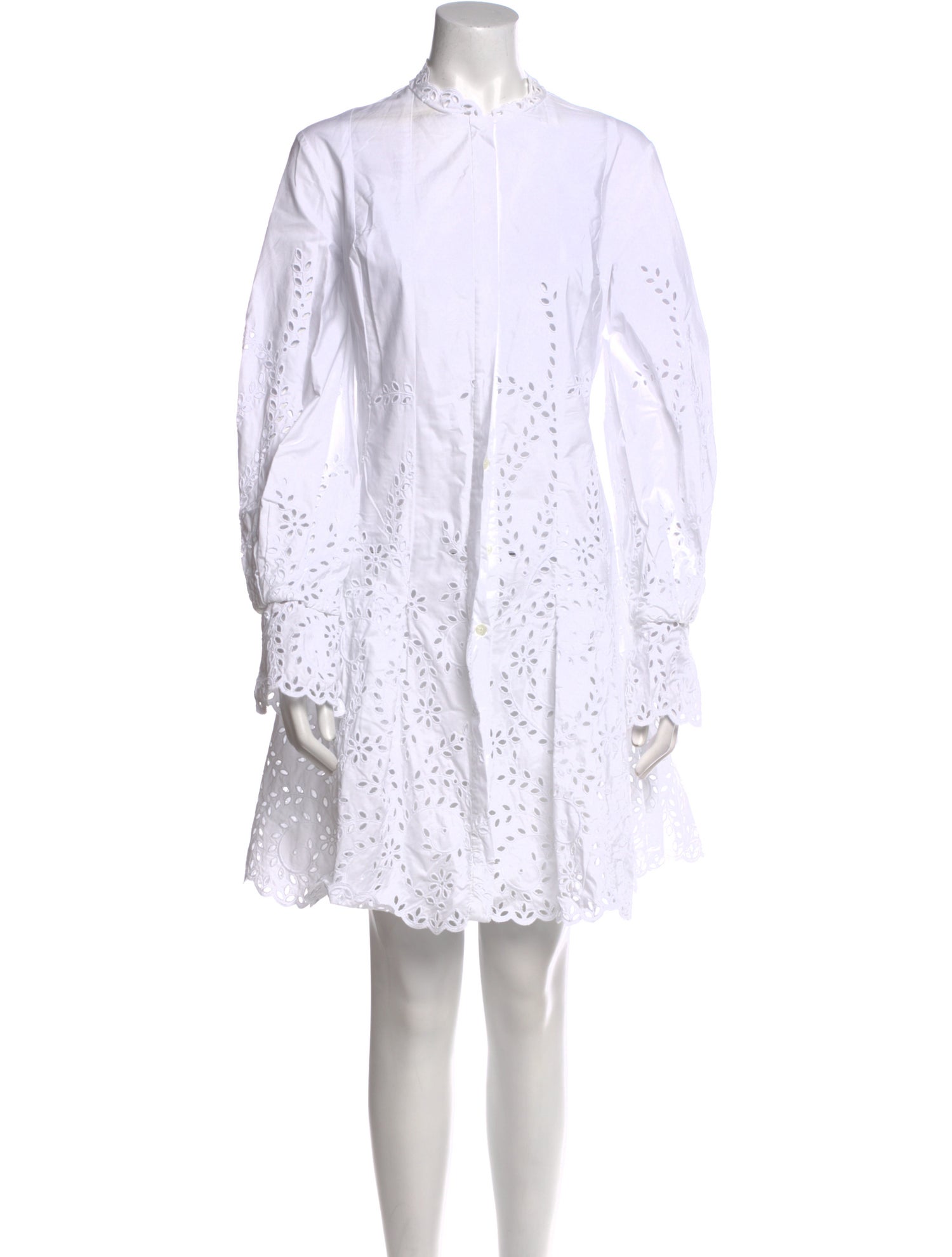 Oscar de la Renta Mock Neck Knee-Length Dress