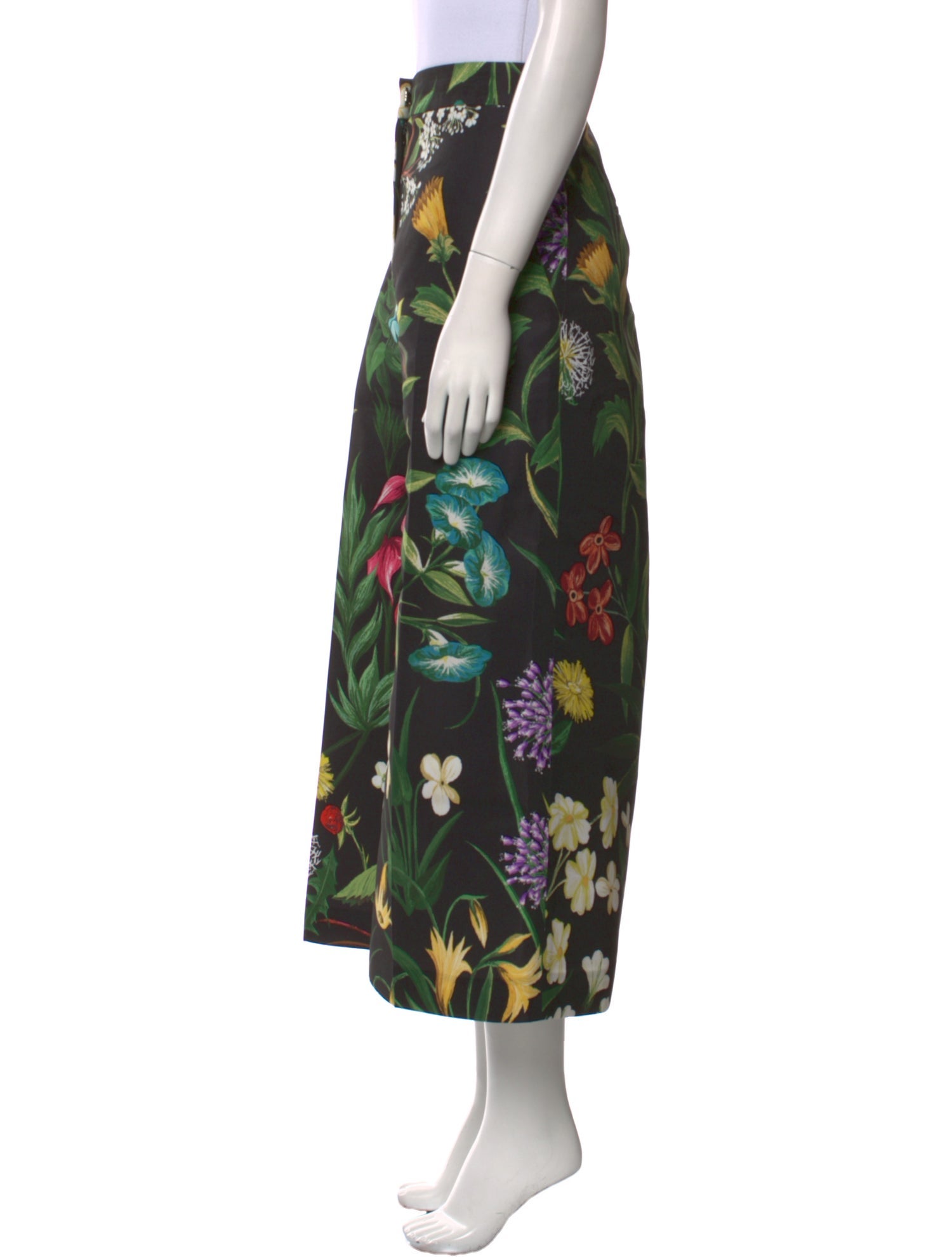 Oscar de la Renta Floral Print Wide Leg Pants