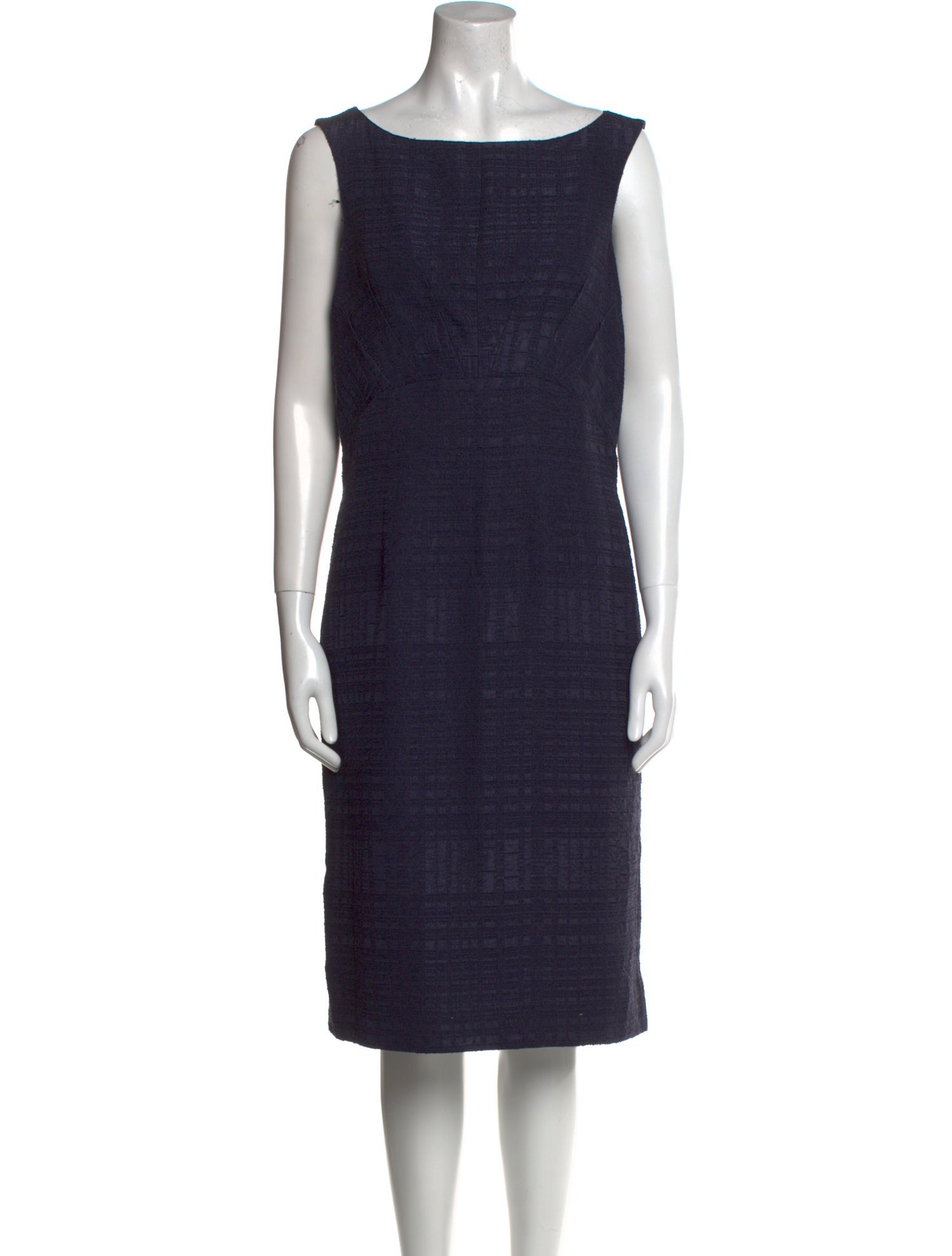 Oscar de la Renta Bateau Neckline Knee-Length Dress