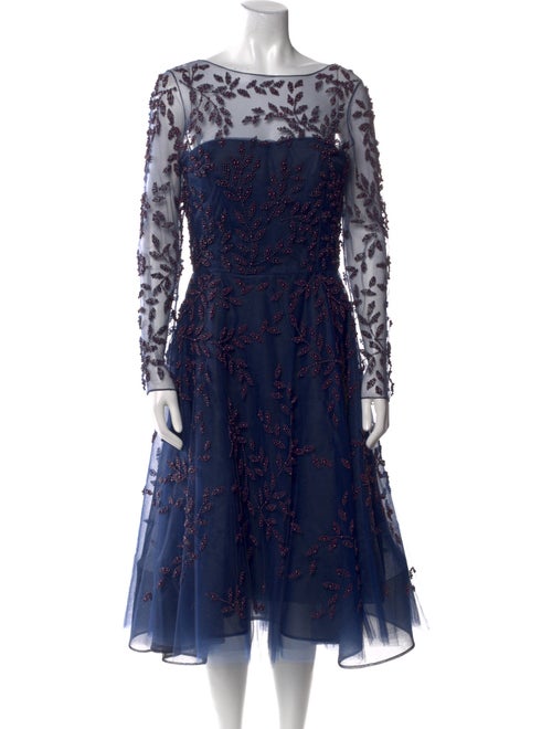 Oscar de la Renta Silk Midi Length Dress