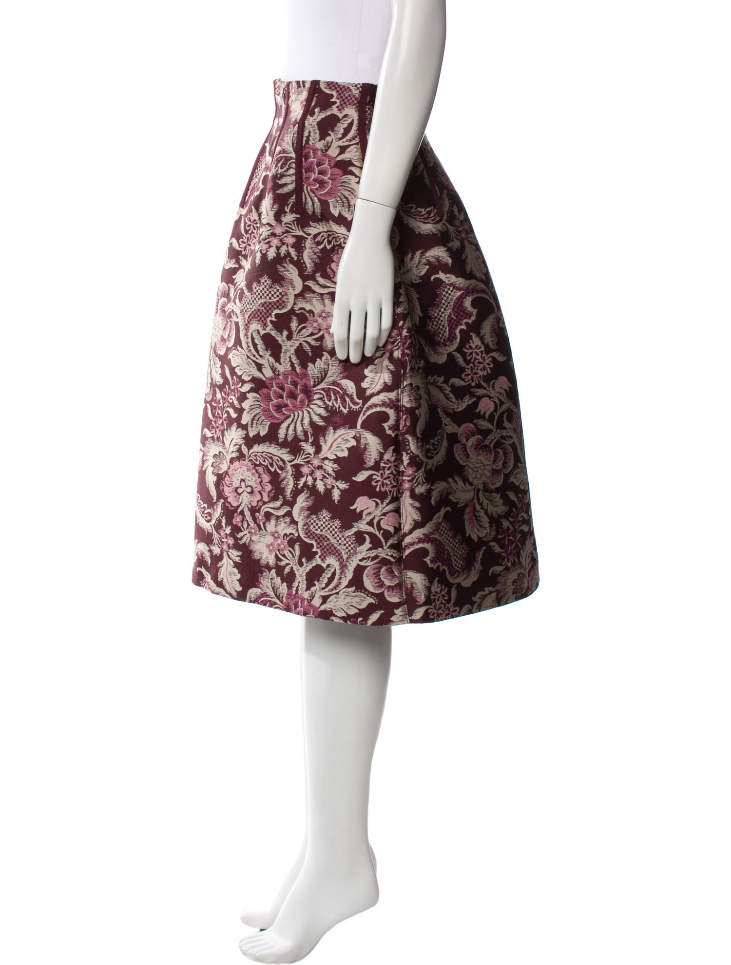 Oscar de la Renta Floral Print Knee-Length Skirt
