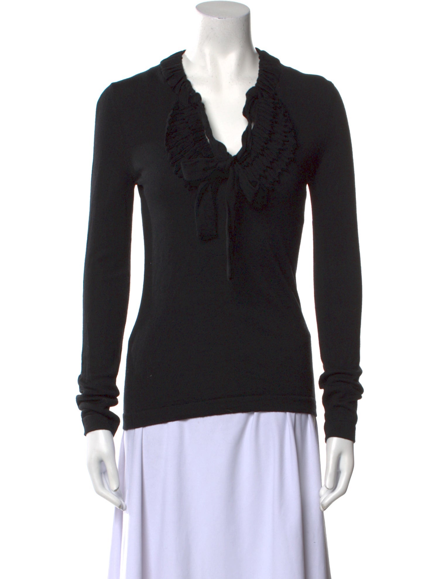 Oscar de la Renta Merino Wool V-Neck Sweater