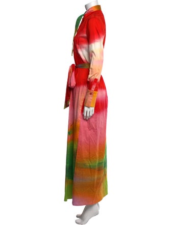 Oscar de la Renta Printed Long Dress