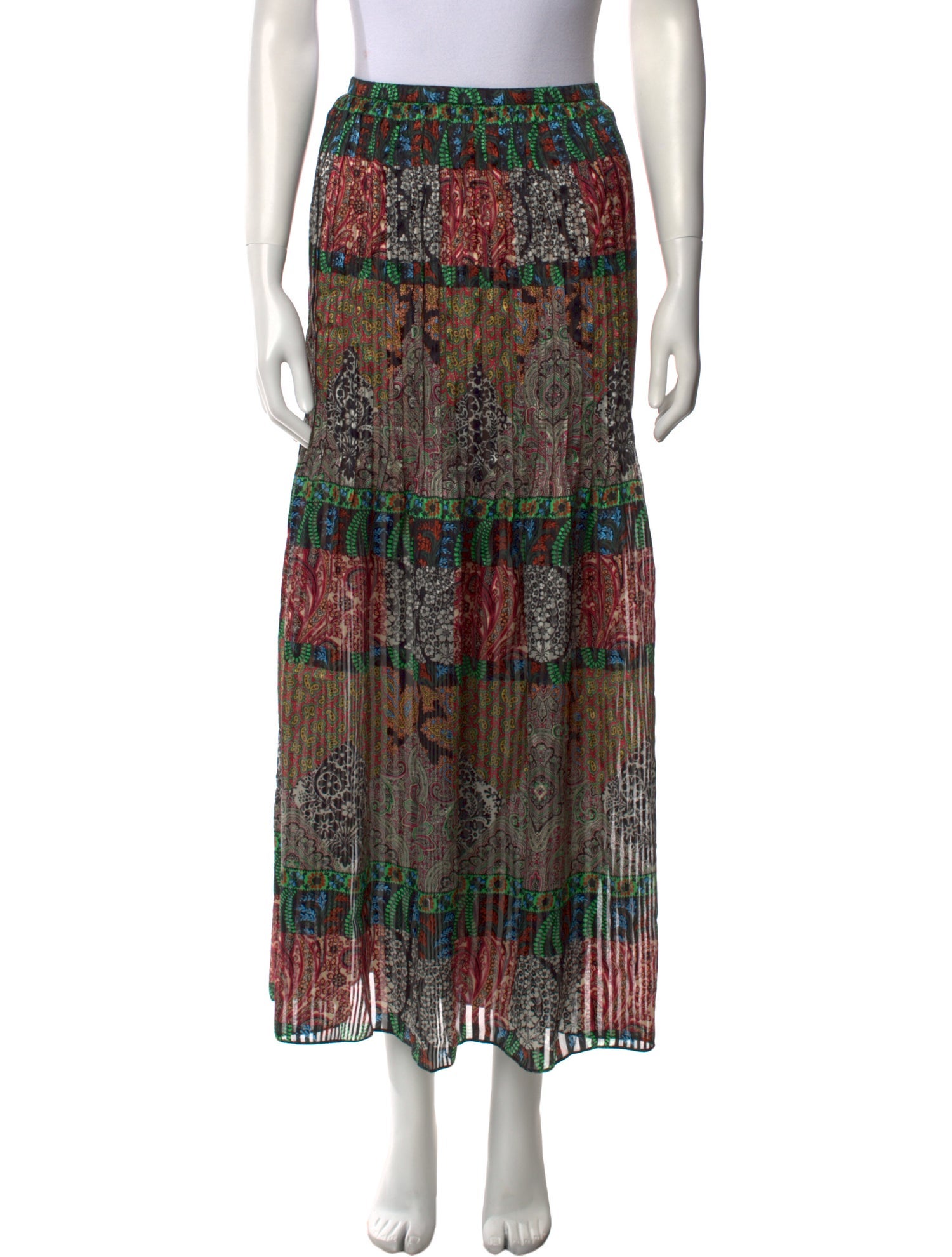 Oscar de la Renta Silk Midi Length Skirt