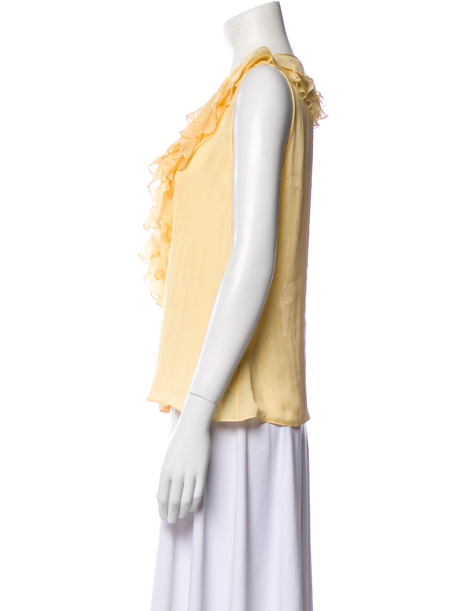 Oscar de la Renta Silk V-Neck Blouse