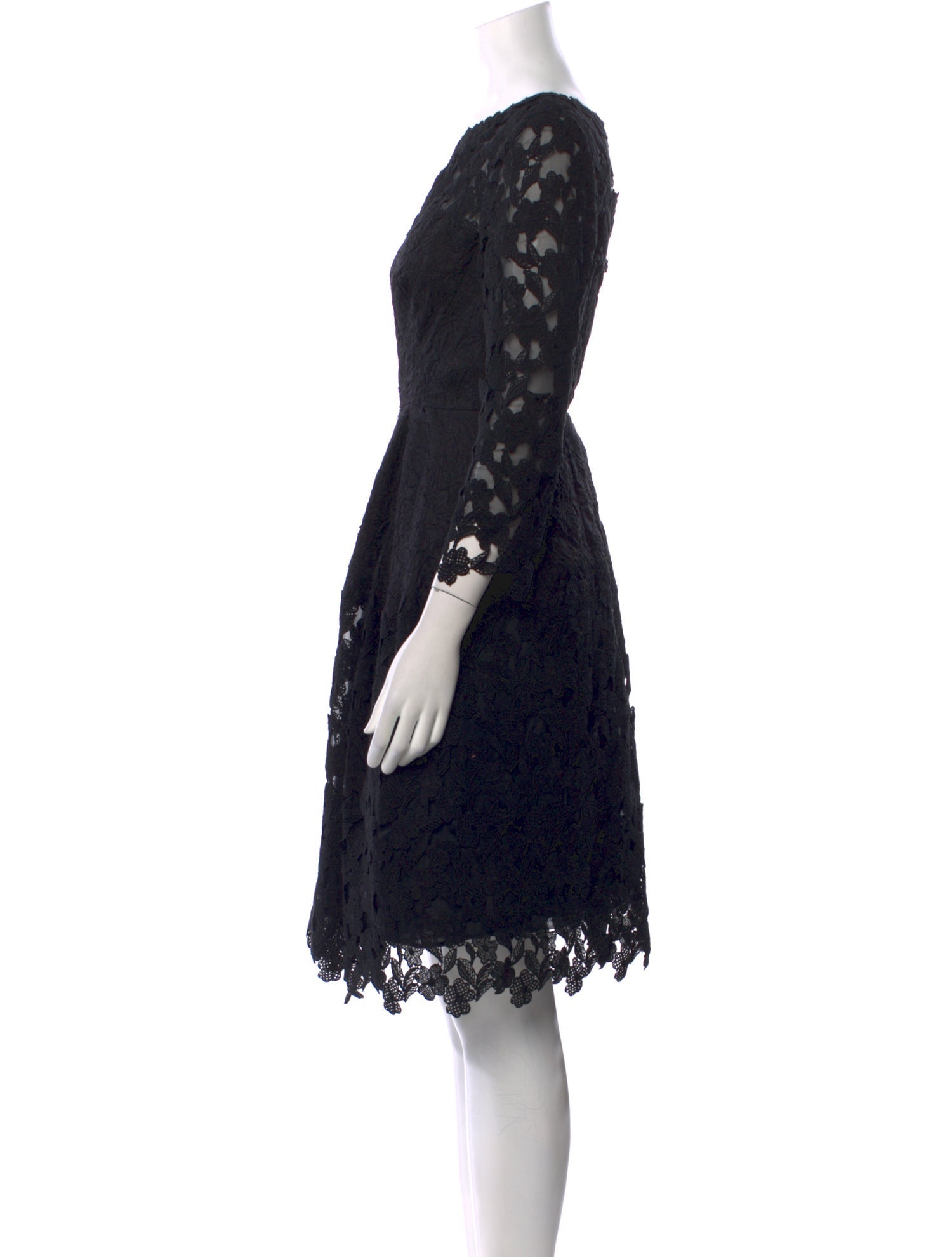 Oscar de la Renta Lace Pattern Knee-Length Dress