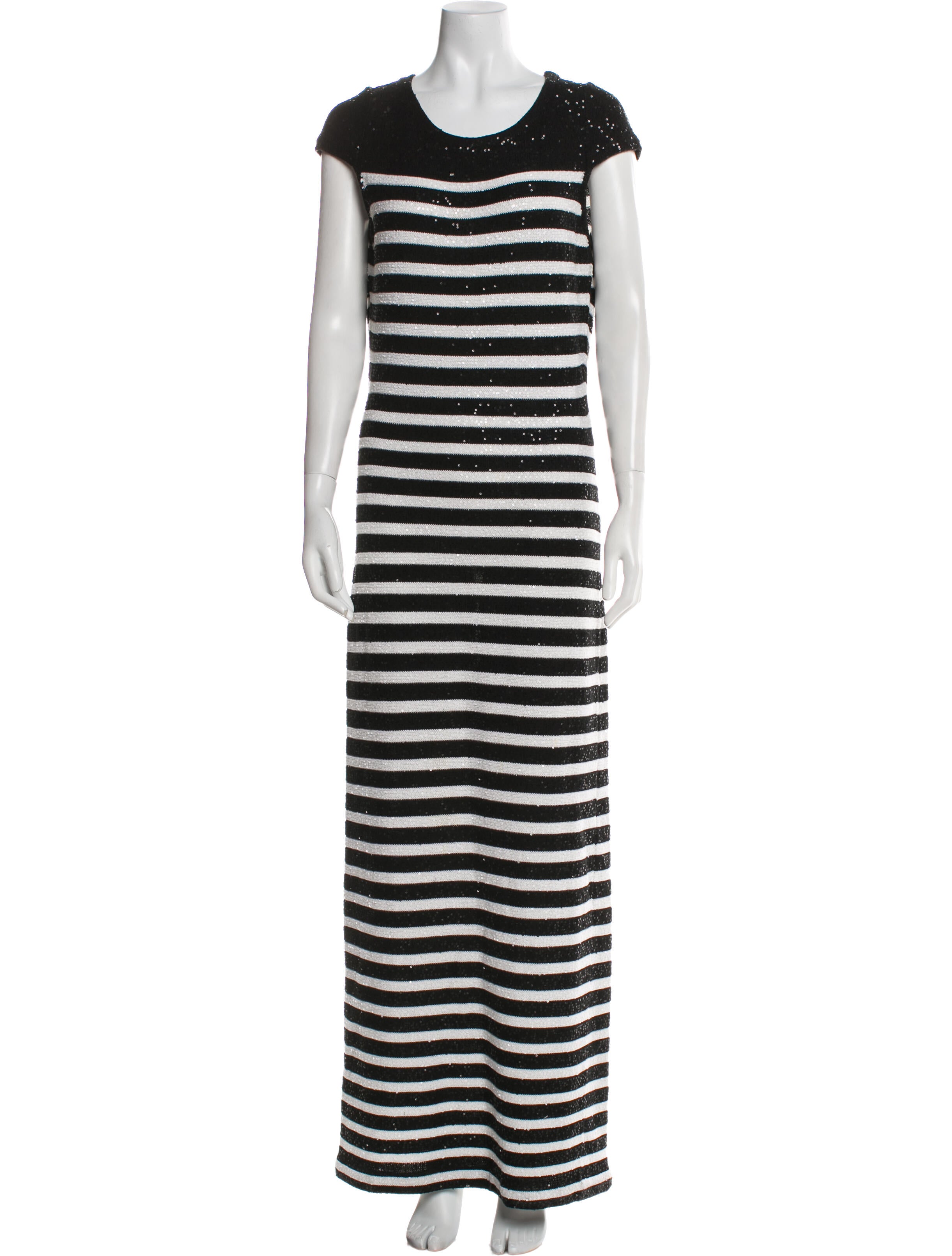 Oscar de la Renta Striped Long Dress