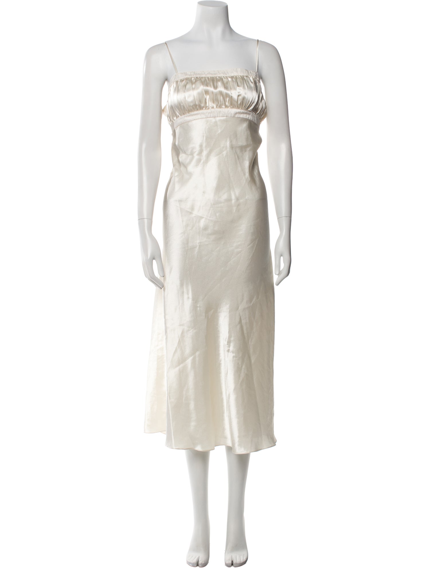 Oscar de la Renta Square Neckline Midi Length Dress