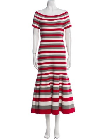 Oscar de la Renta Dresses Striped Long Dress M