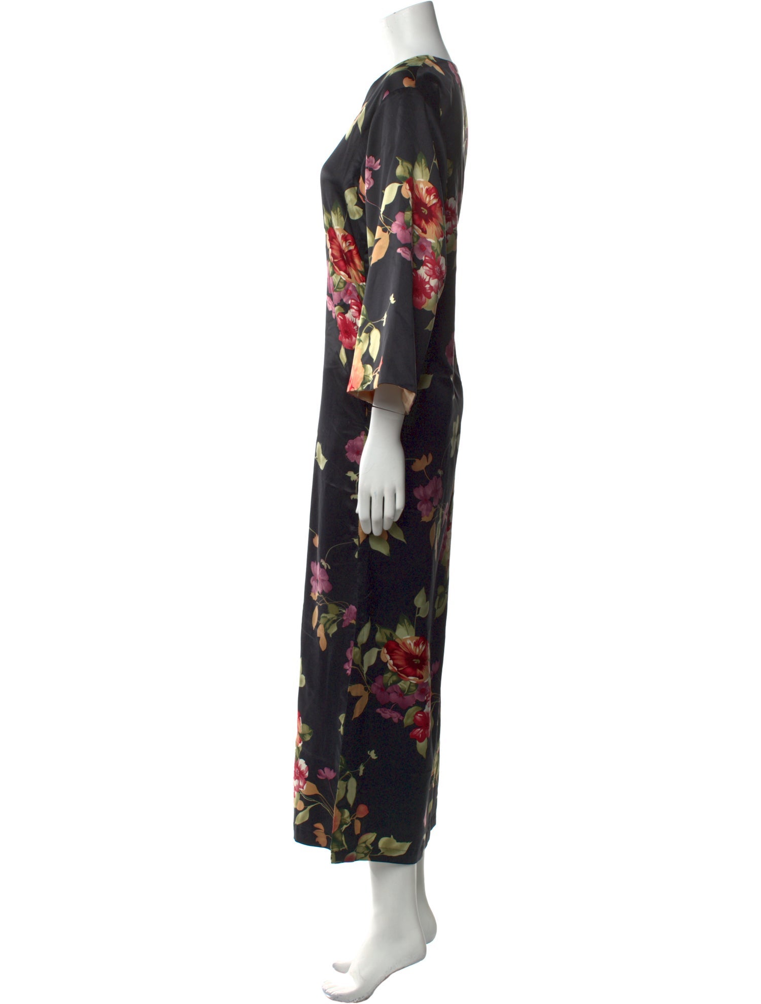 Oscar de la Renta Floral Print Long Dress