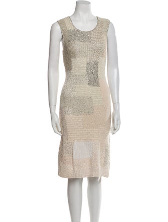 Oscar de la Renta Wool Knee-Length Dress