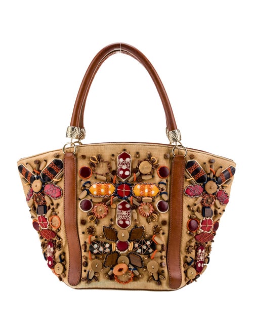 Oscar de la Renta Canvas Top Handle Bag