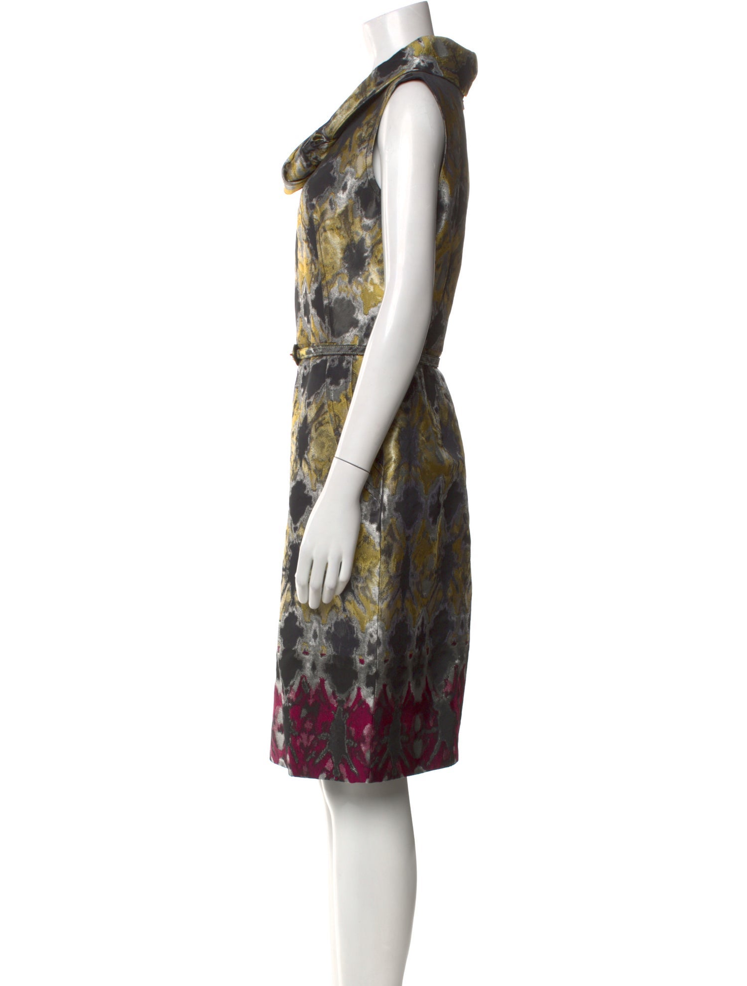 Oscar de la Renta Printed Midi Length Dress