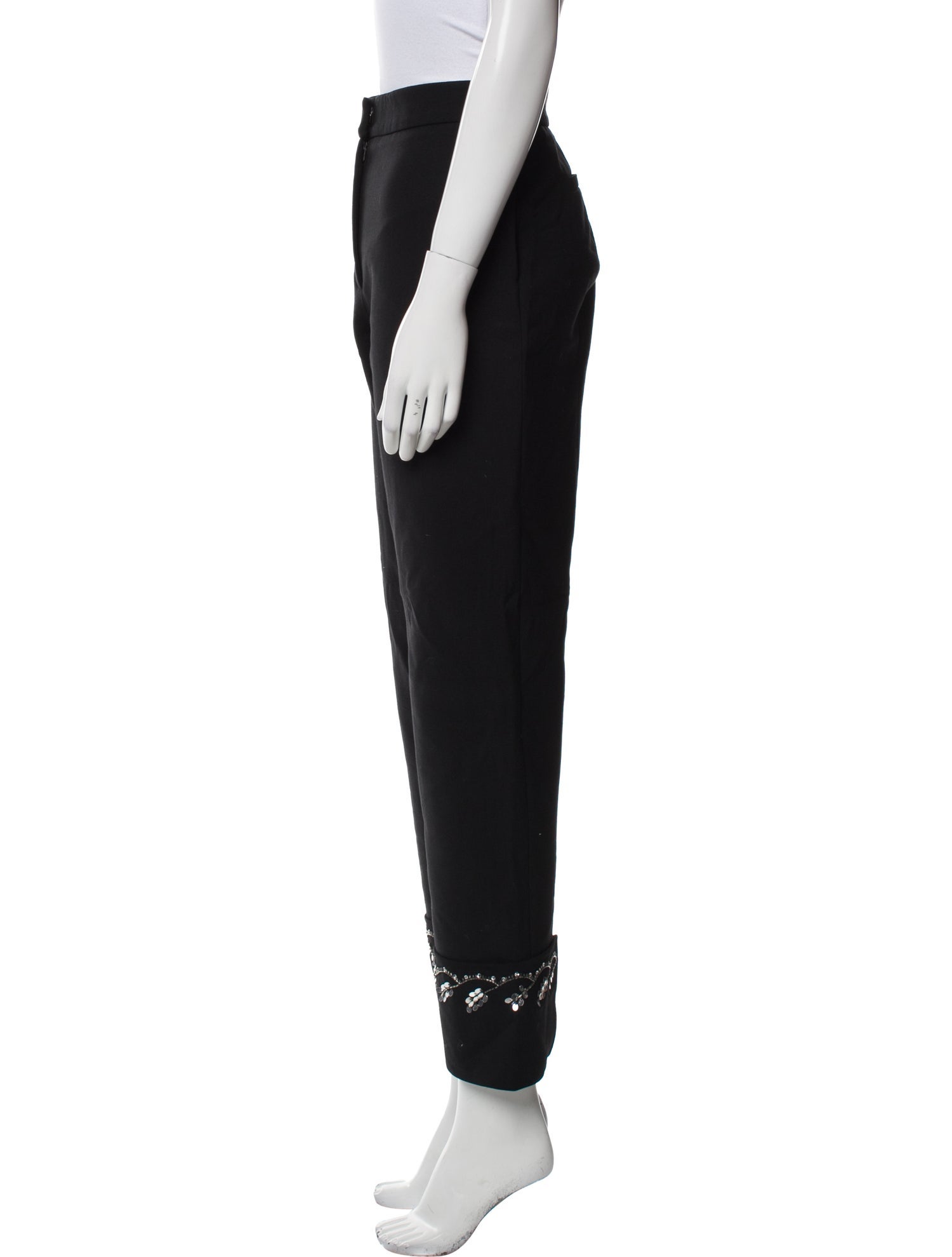 Oscar de la Renta Virgin Wool Straight Leg Pants