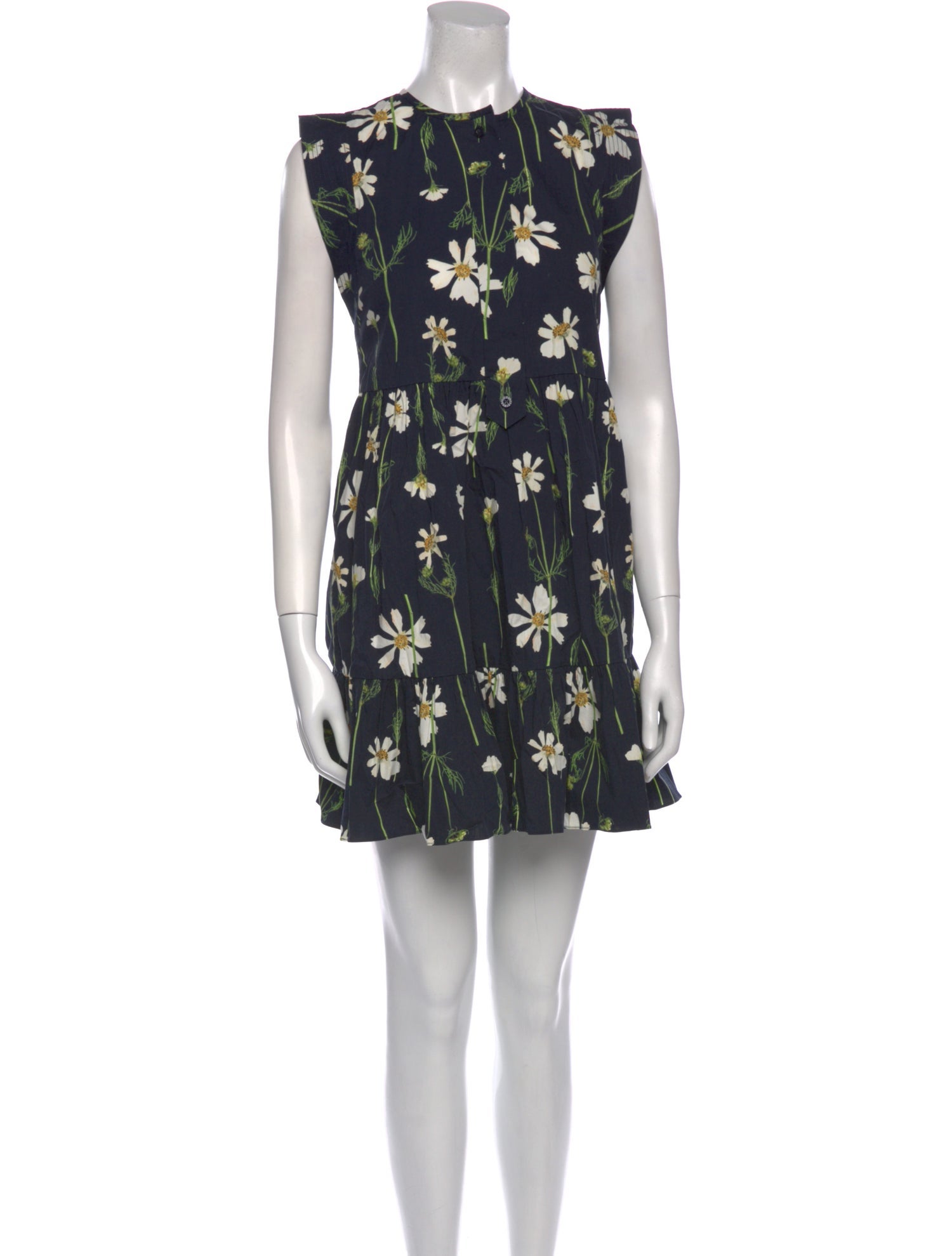 Oscar de la Renta Floral Print Mini Dress