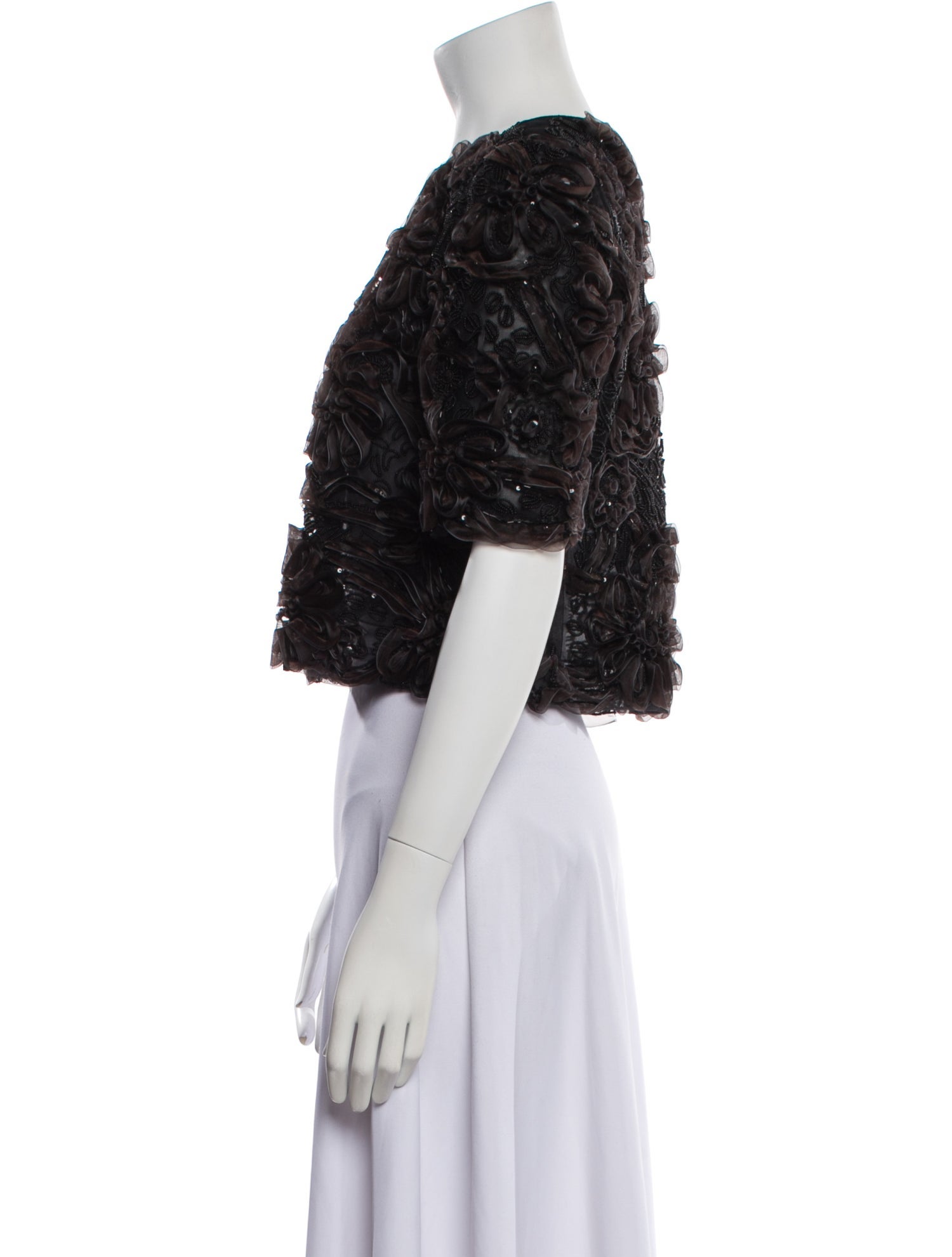 Oscar de la Renta Tweed Pattern Bolero