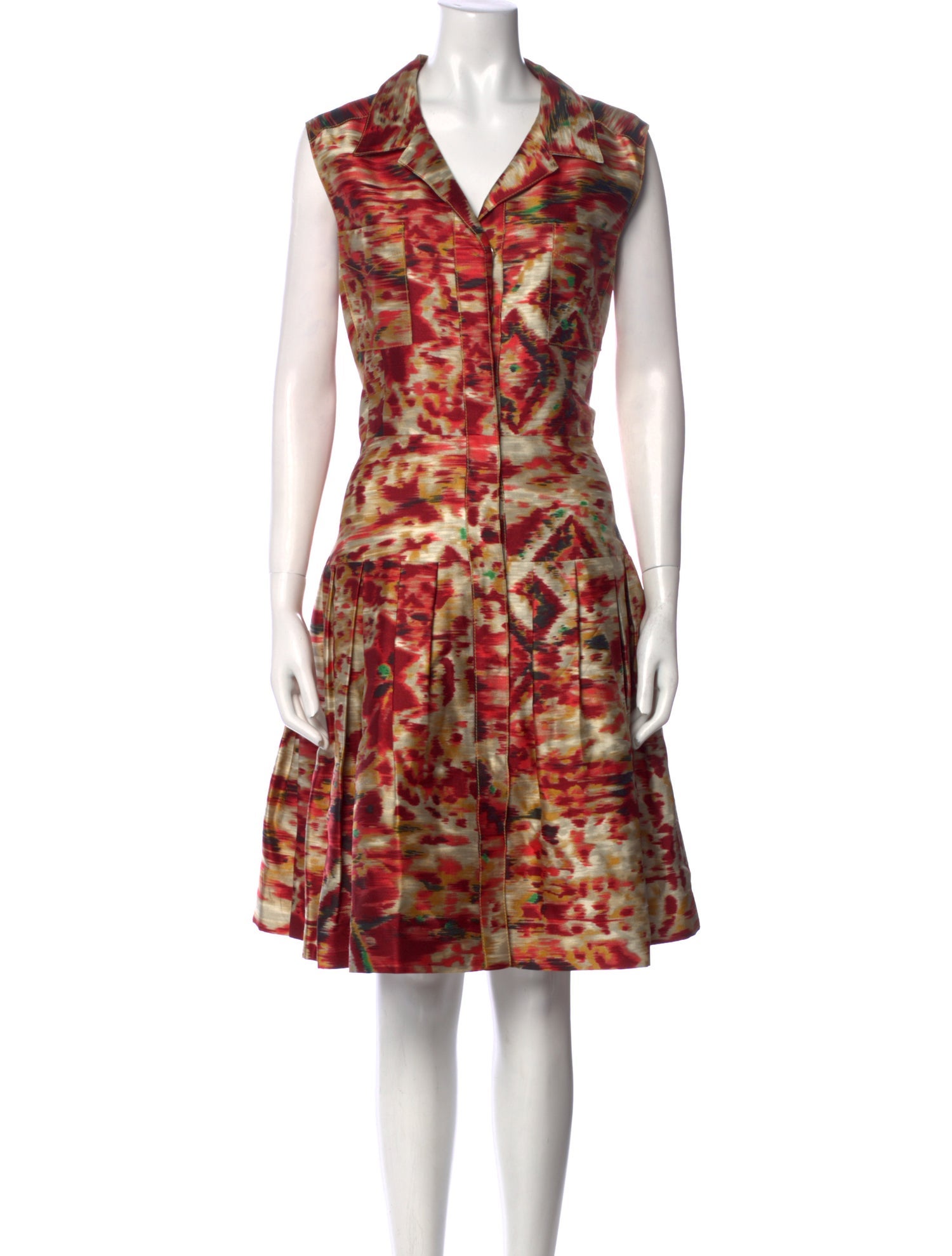 Oscar de la Renta Silk Midi Length Dress