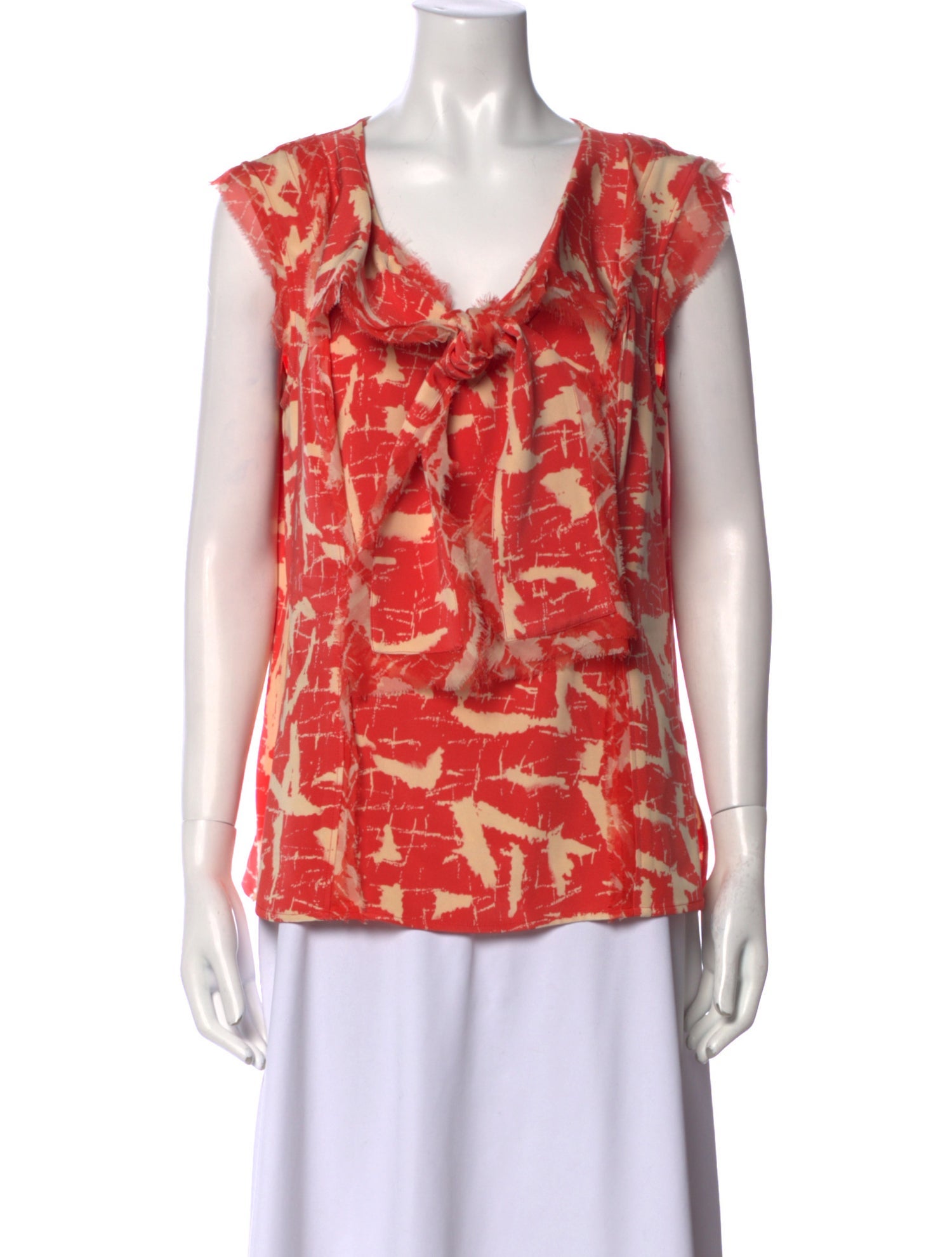 Oscar de la Renta Silk Printed Top