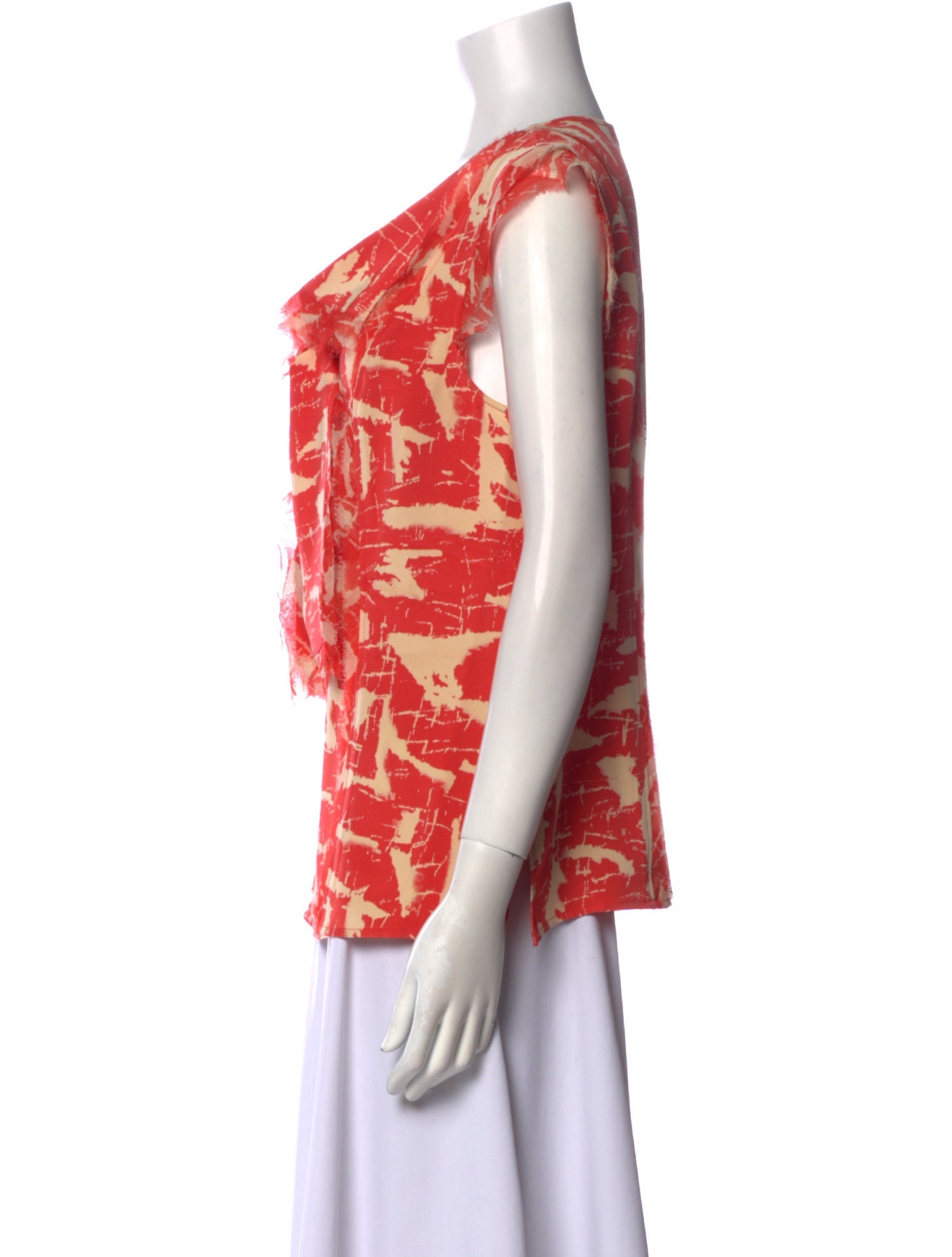 Oscar de la Renta Silk Printed Top