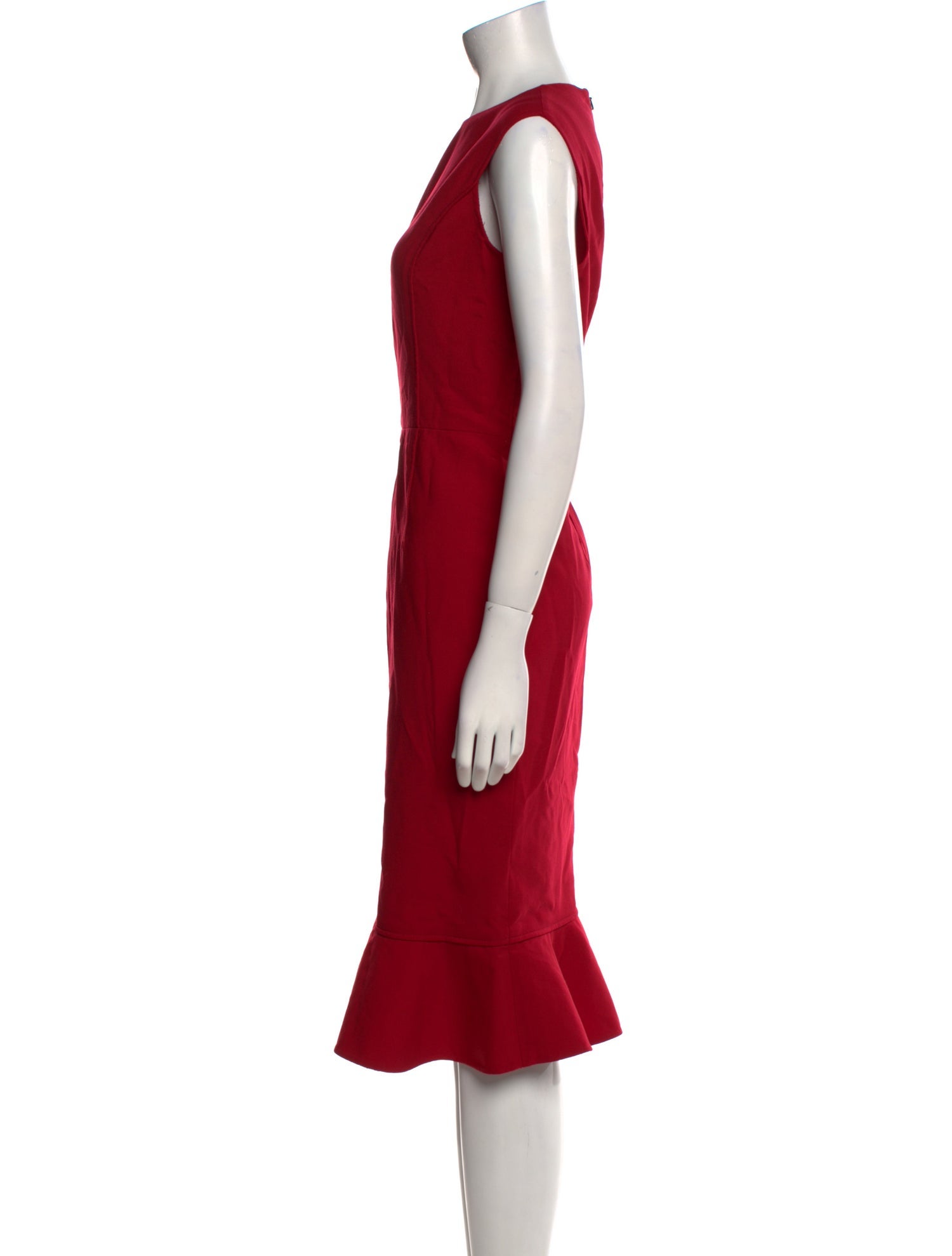 Oscar de la Renta Virgin Wool Midi Length Dress