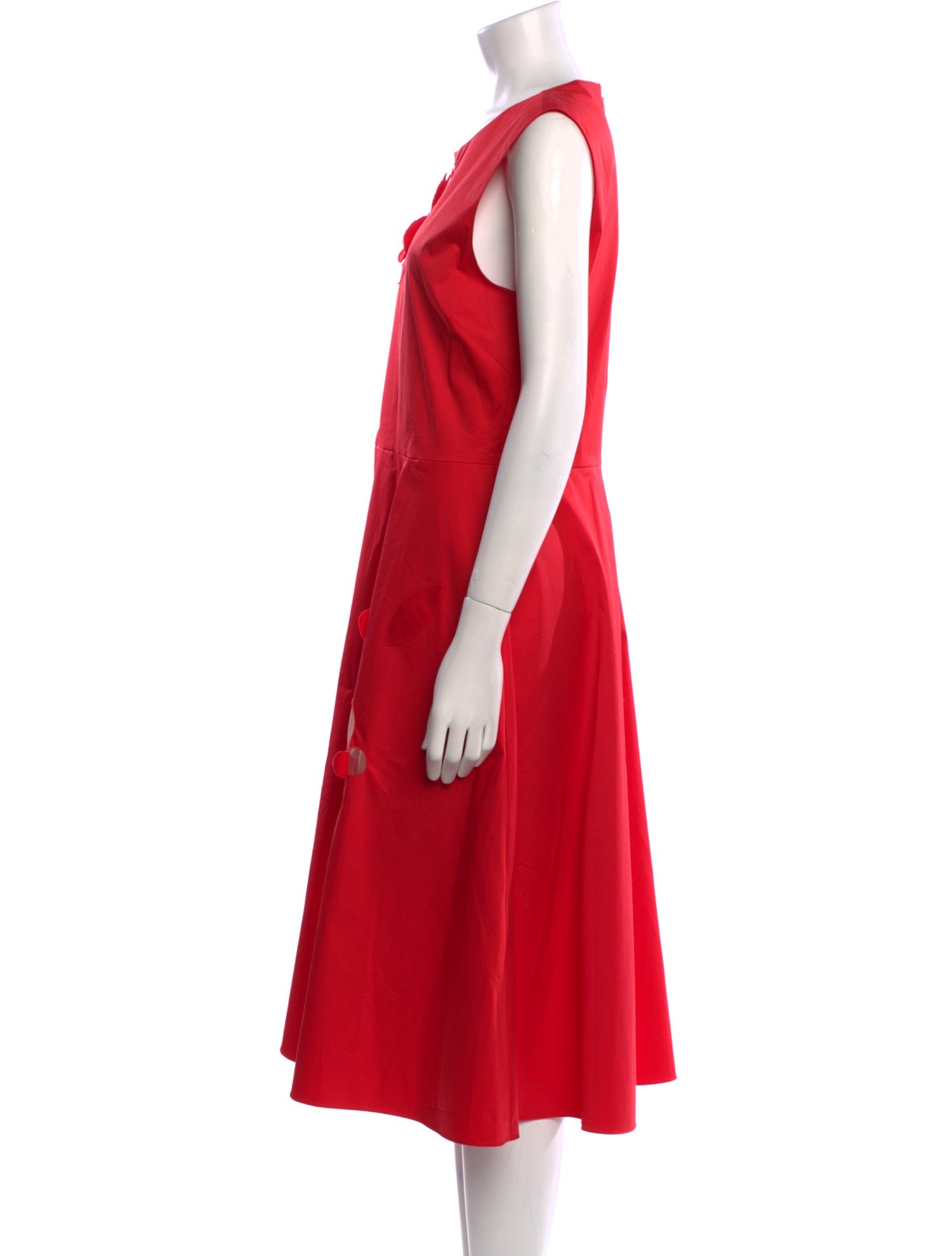 Oscar de la Renta Crew Neck Midi Length Dress