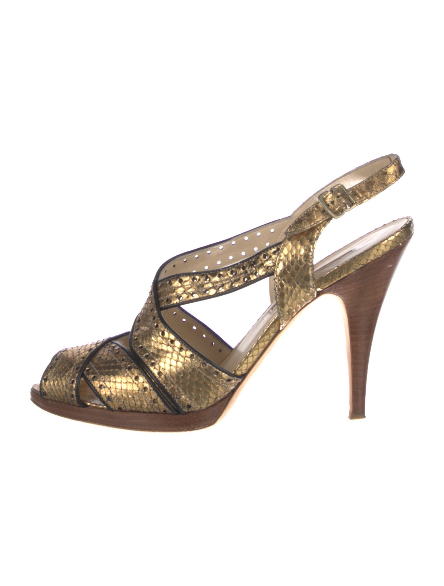 Oscar de la Renta Python Animal Print Slingback Pumps